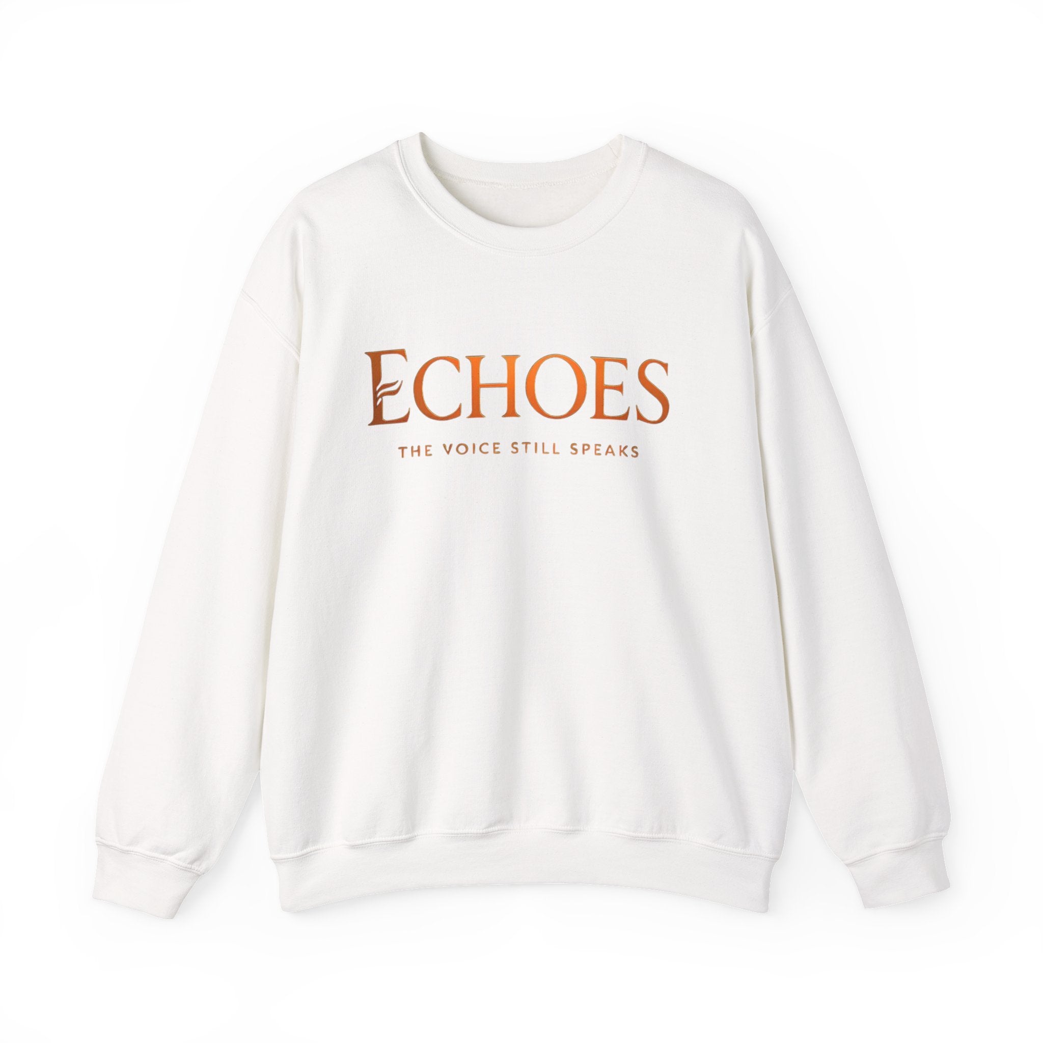 Echoes Crewneck Sweatshirt — "Echoes: The Voice Still Speaks" Minimal Graphic