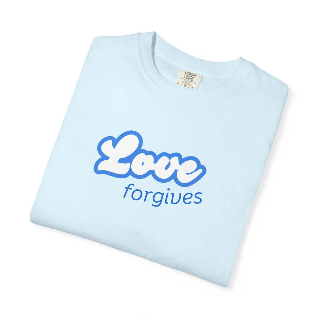 Love Forgives T-Shirt — Retro Script Graphic Tee