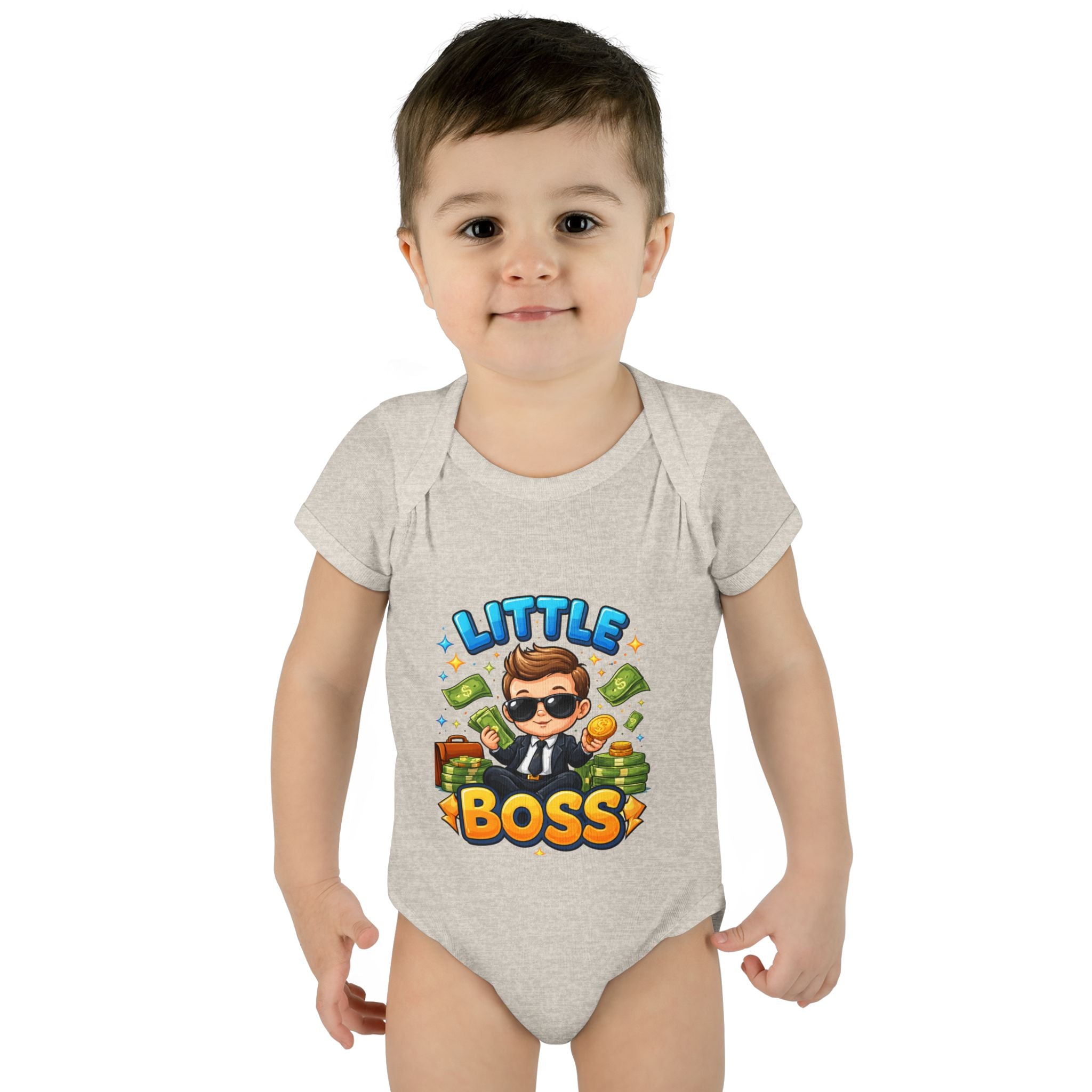 Little Boss Infant Bodysuit – Cute Baby Onesie with 'Little Boss' Cartoon Design