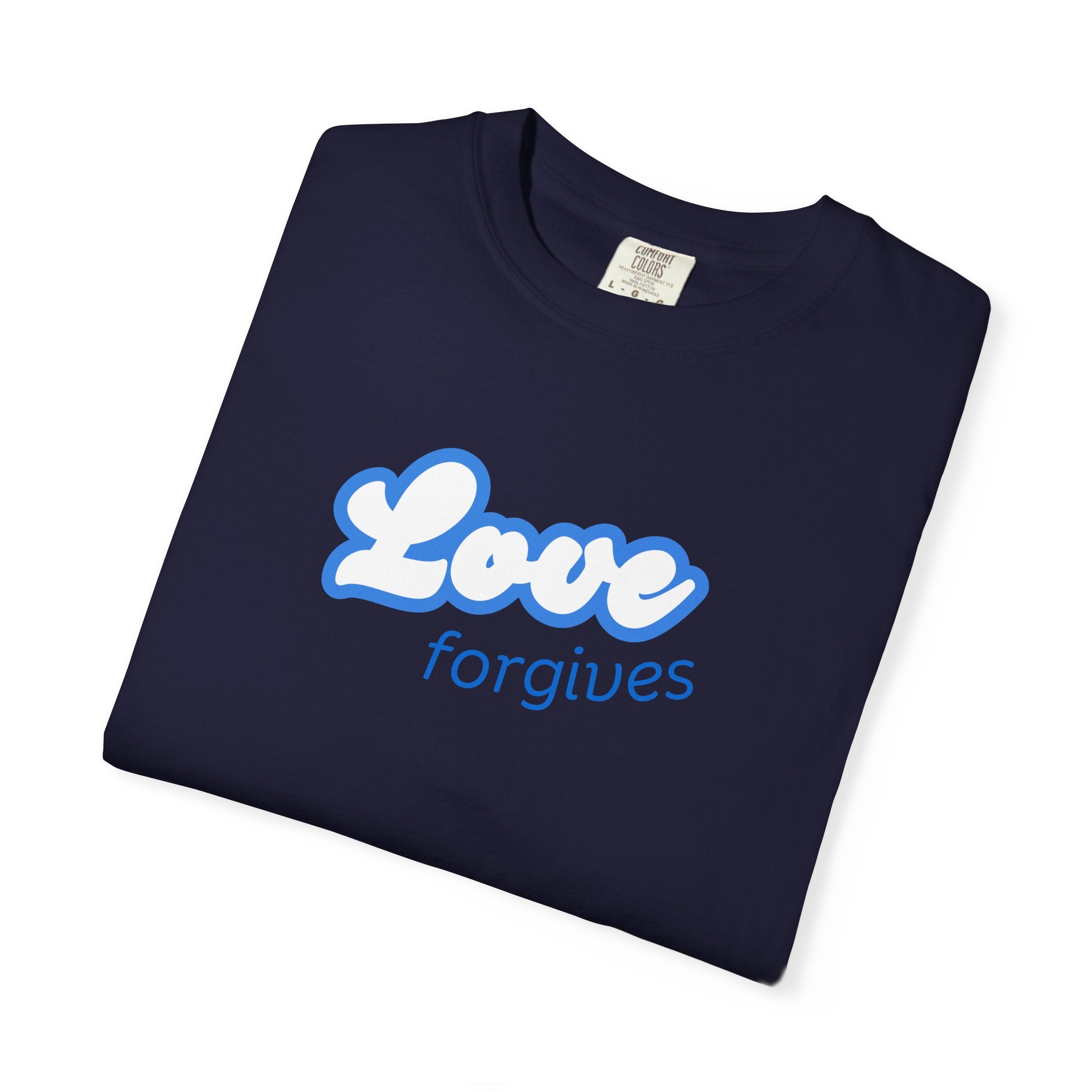 Love Forgives T-Shirt — Retro Script Graphic Tee