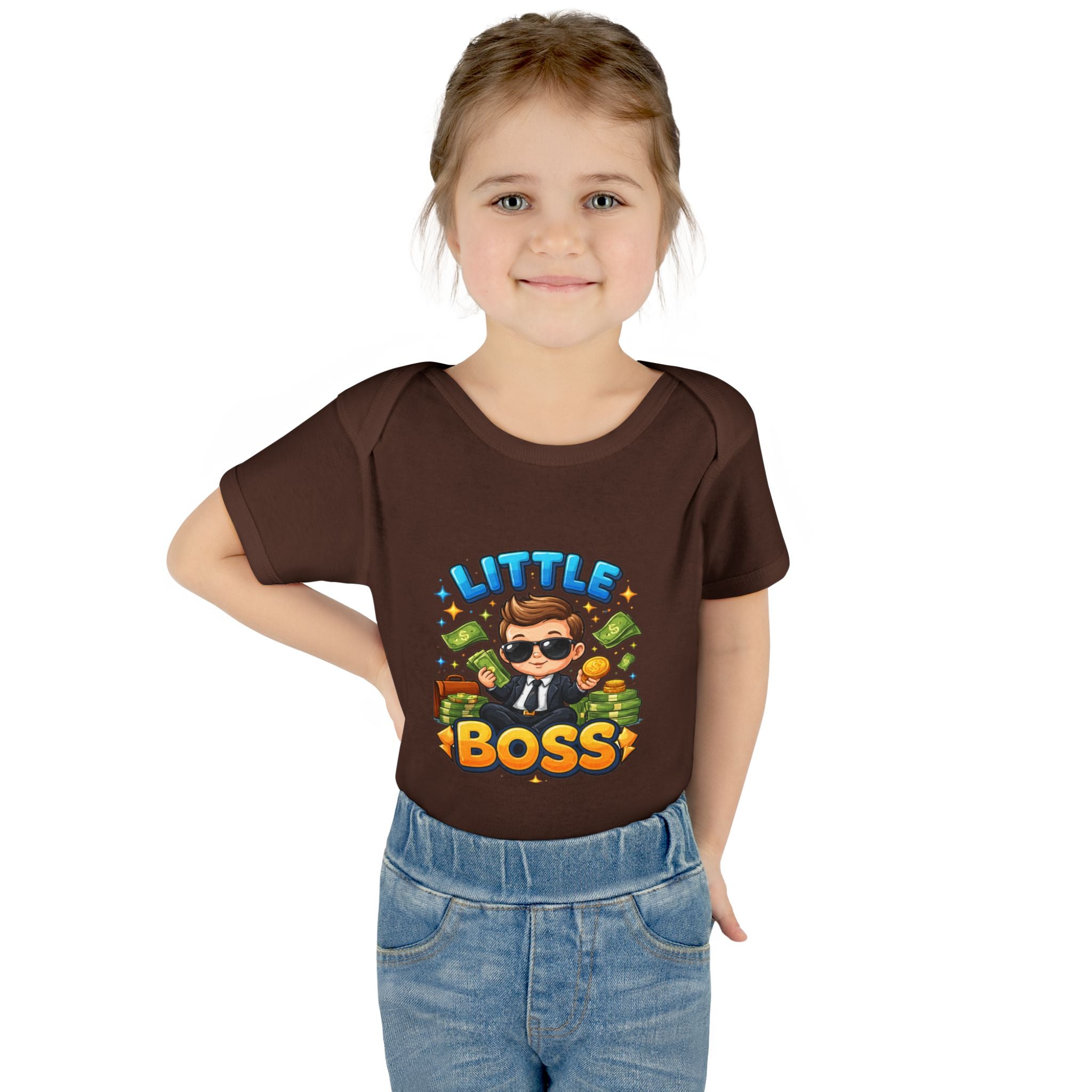 Little Boss Infant Bodysuit – Cute Baby Onesie with 'Little Boss' Cartoon Design
