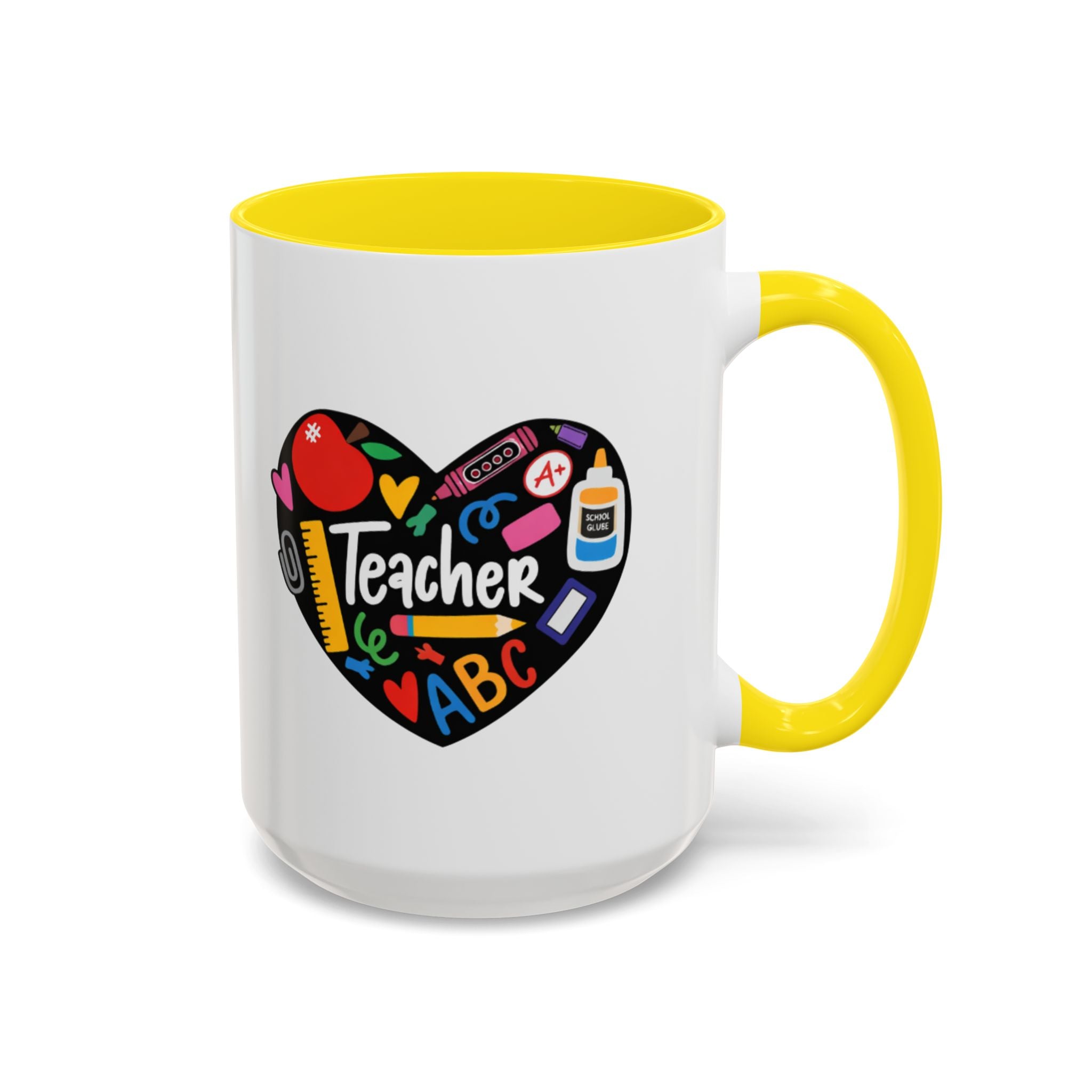 Teacher Heart Accent Coffee Mug — Teacher Appreciation Gift (11/15oz)