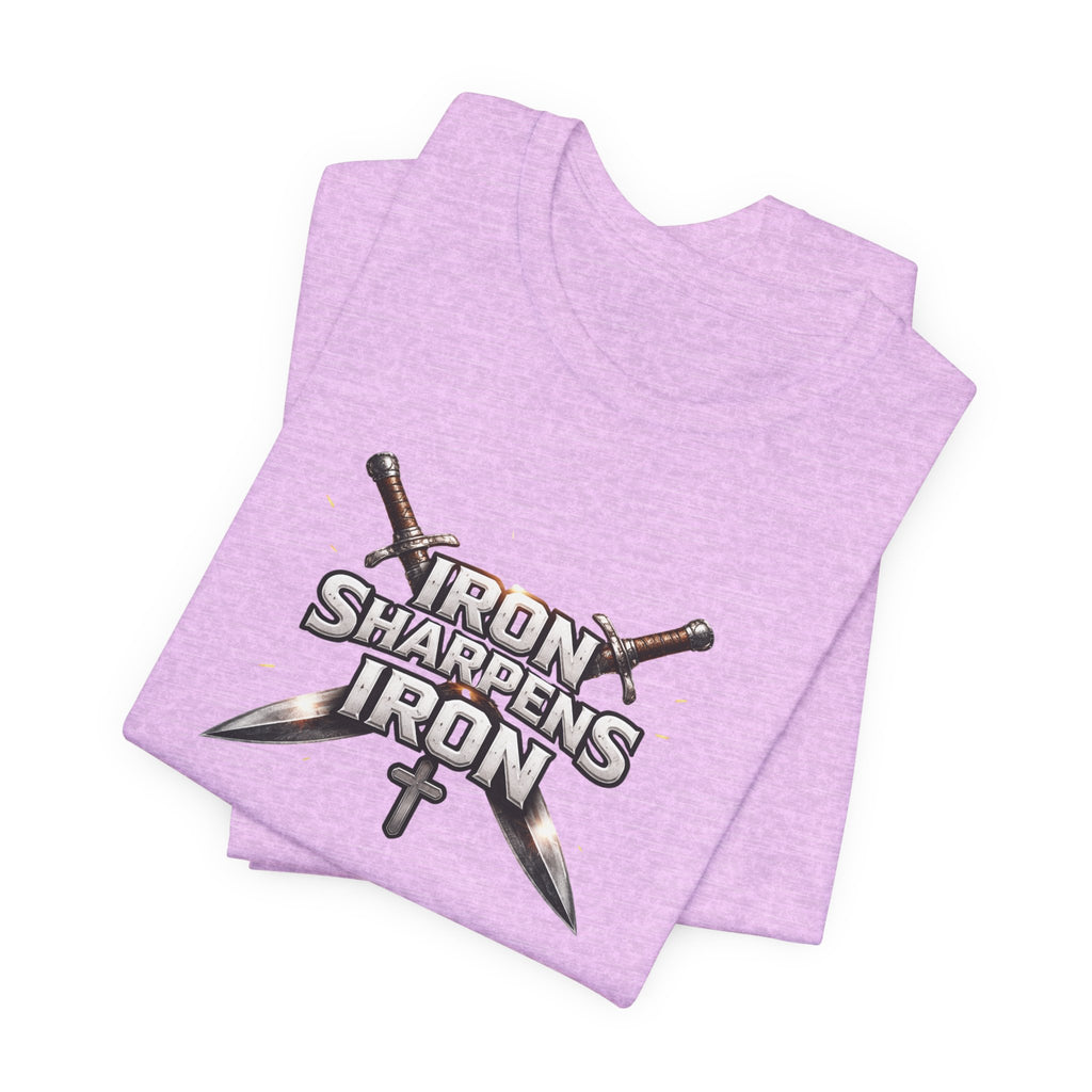 Iron Sharpens Iron T-Shirt — Christian Faith Cross & Swords Tee