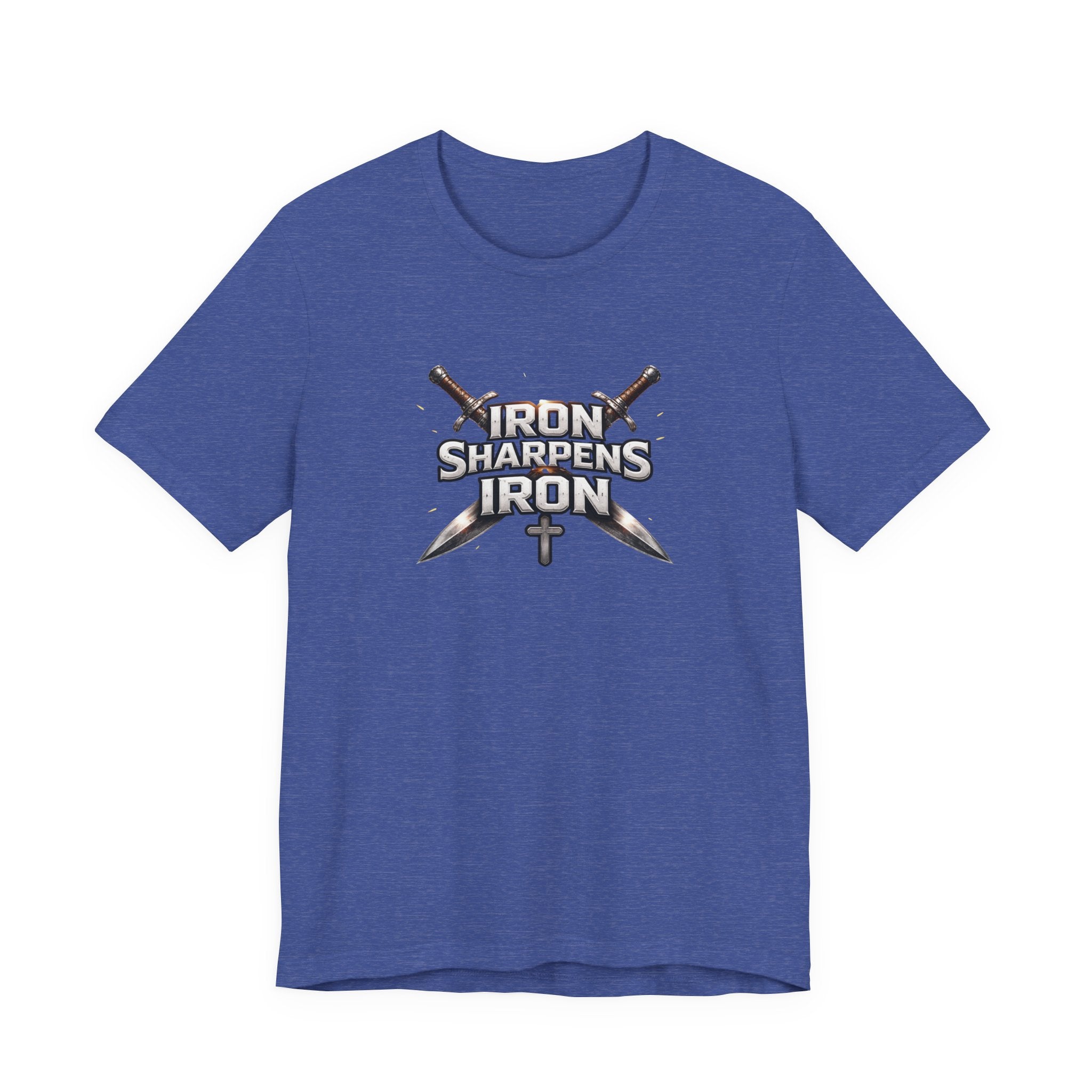 Iron Sharpens Iron T-Shirt — Christian Faith Cross & Swords Tee