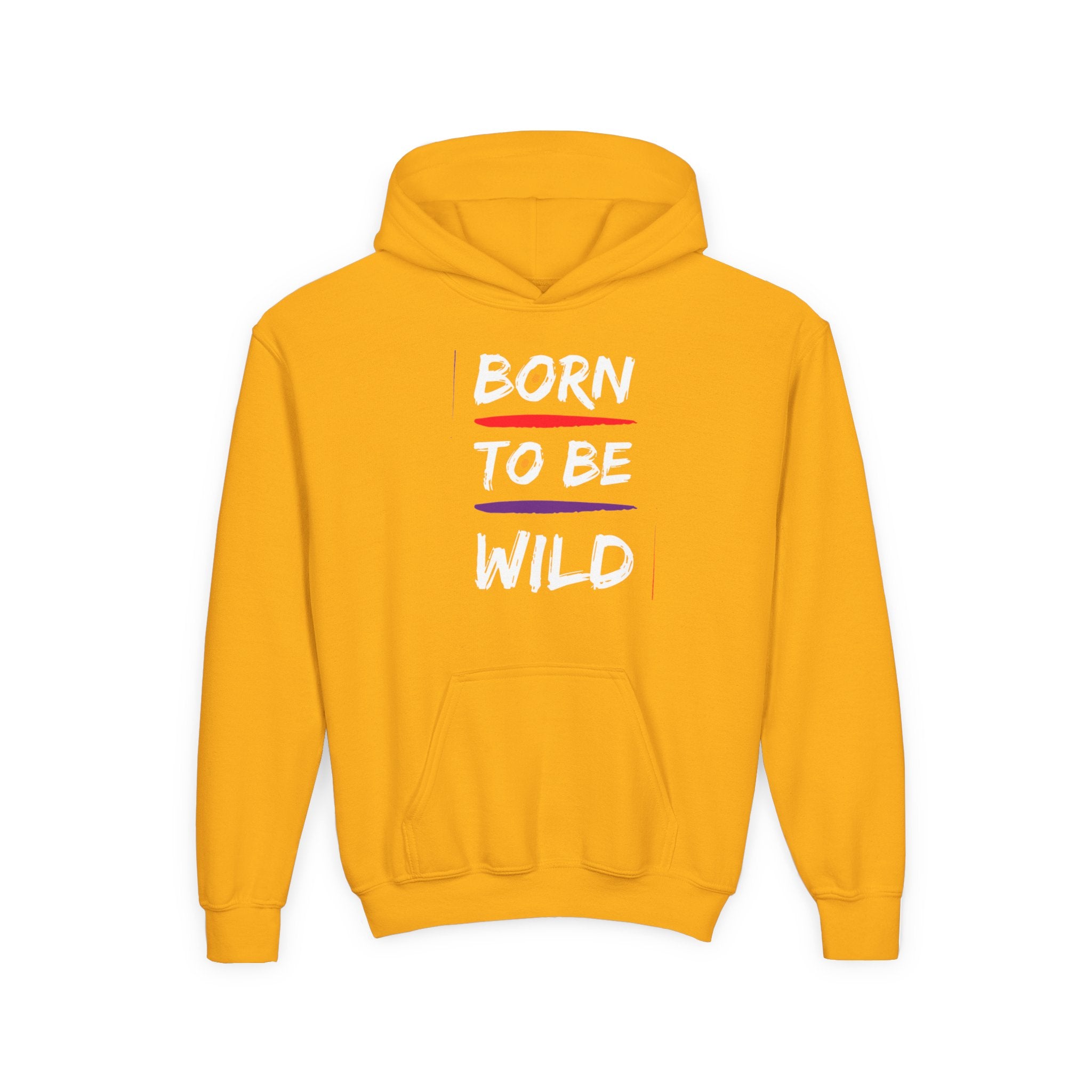 Minimalist Sunrise Stripe Youth Hoodie — Colorful Abstract Graphic Kids Sweatshirt