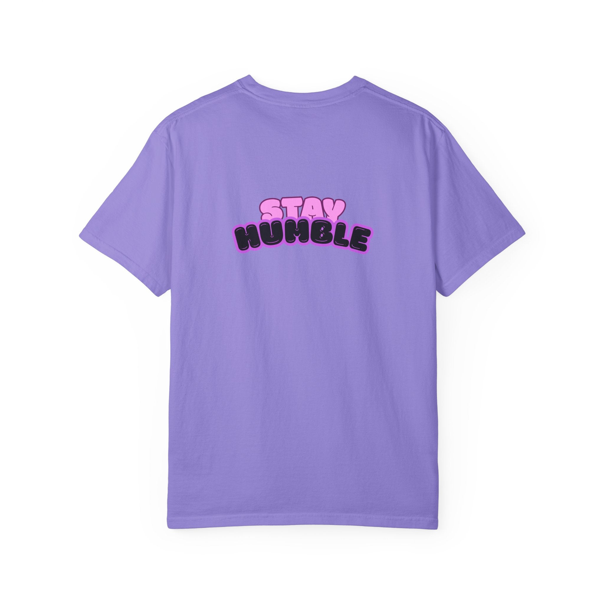 Stay Humble Graphic T-Shirt — Retro Pink & Black Text Tee