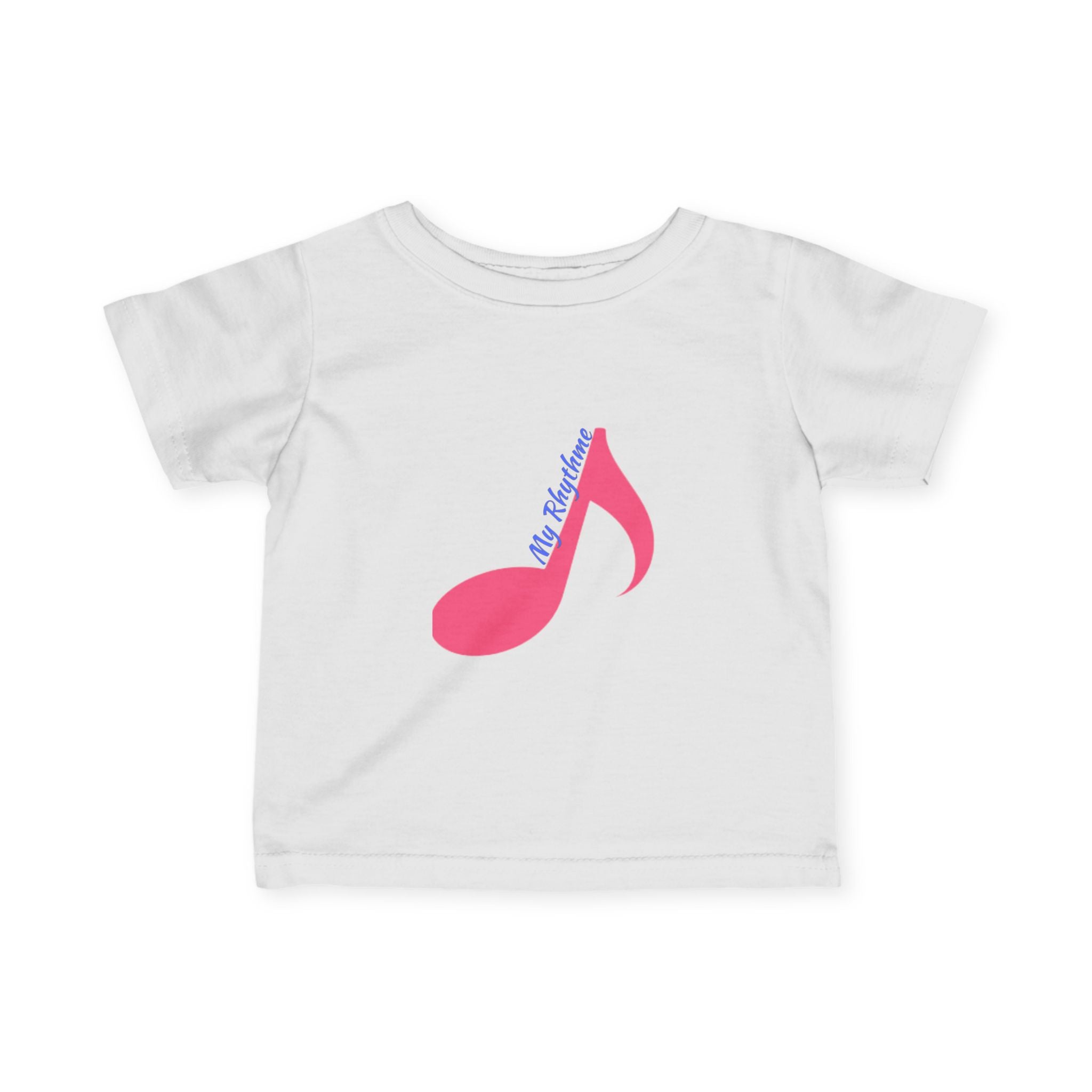 Infant Tee — Pink Music Note "My Rhythme" Baby Shirt