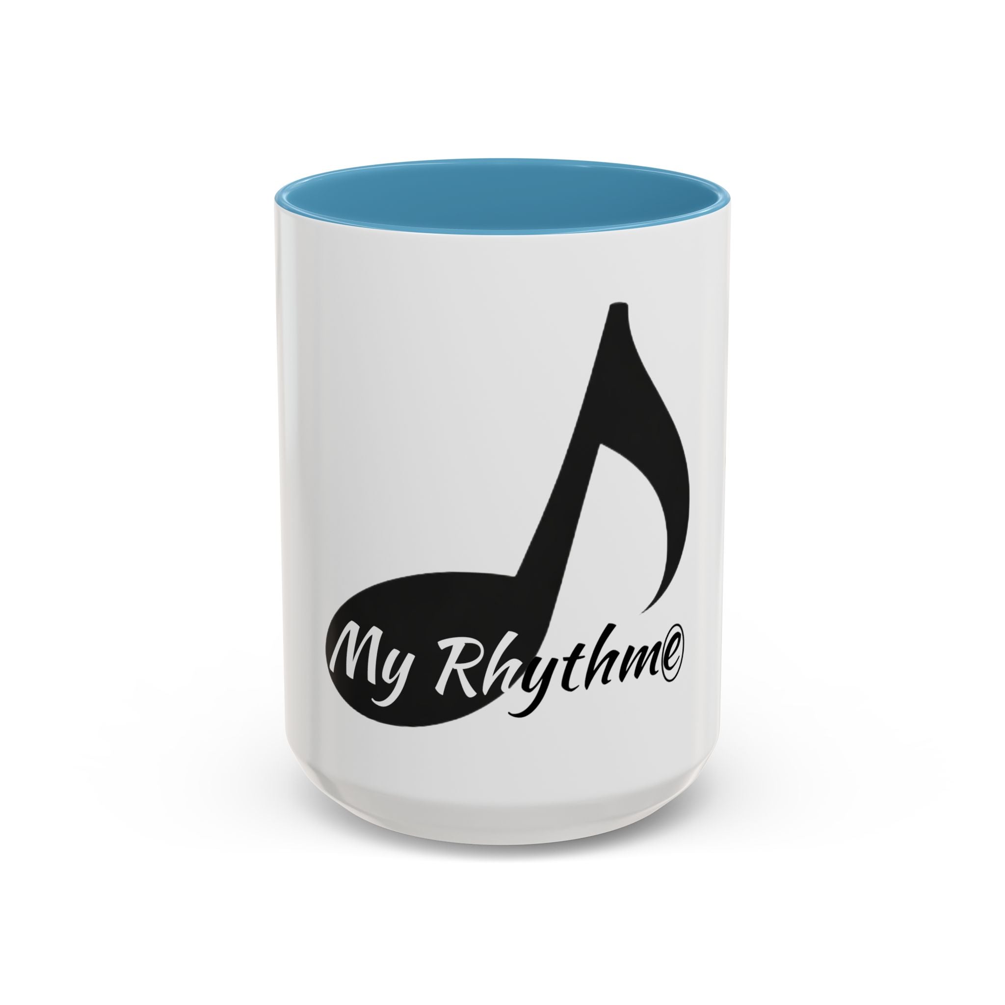 Music Note Accent Mug — "My Rhythmé" Pink Interior Coffee Mug