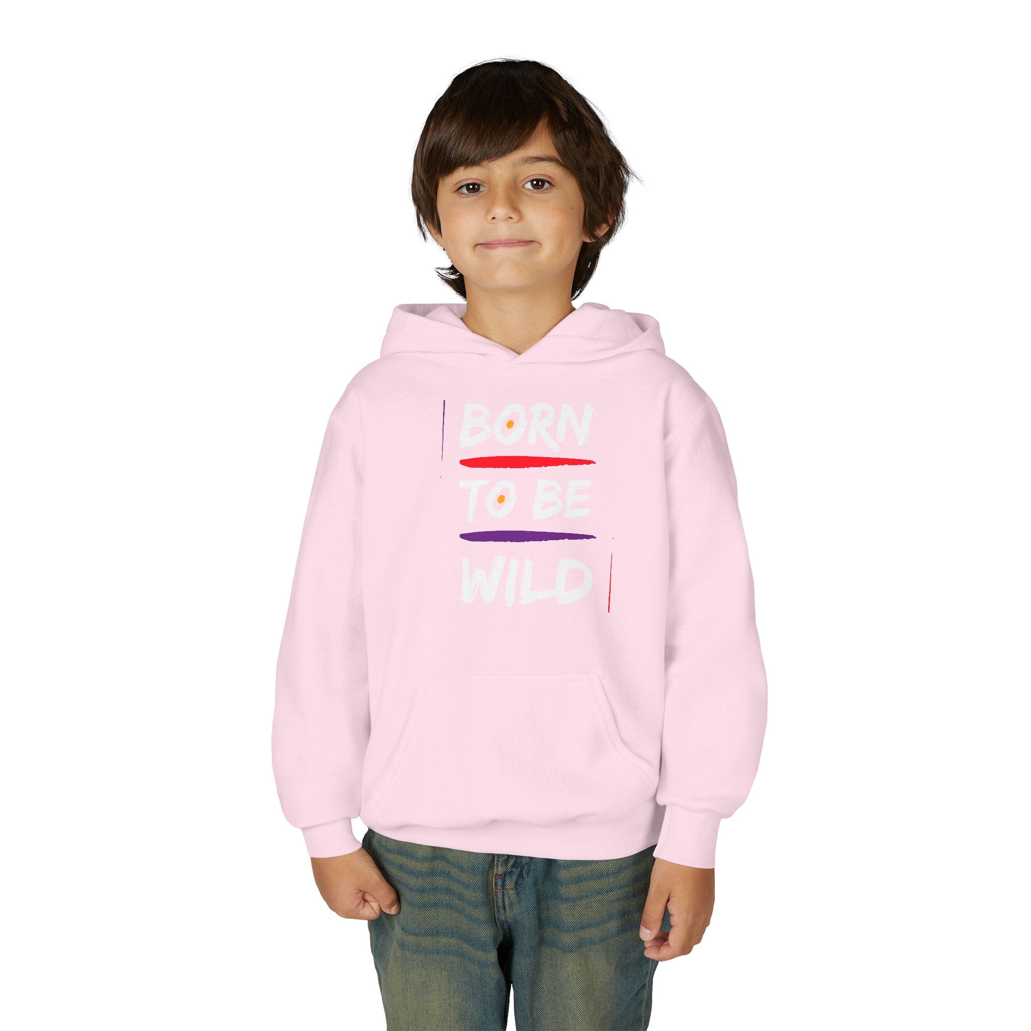 Minimalist Sunrise Stripe Youth Hoodie — Colorful Abstract Graphic Kids Sweatshirt