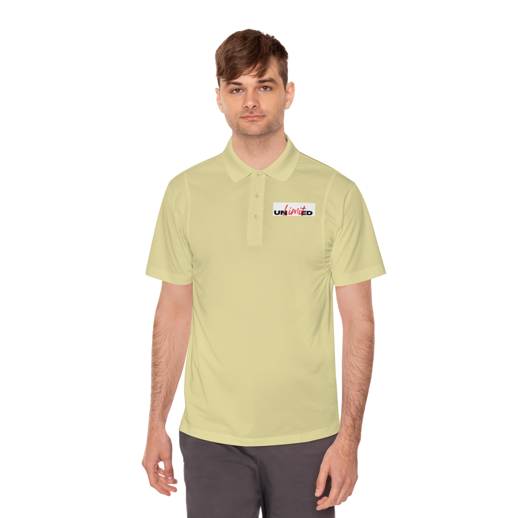 Unlimited Sport Polo — Men’s Performance Polo with 'Unlimited' Motivational Logo