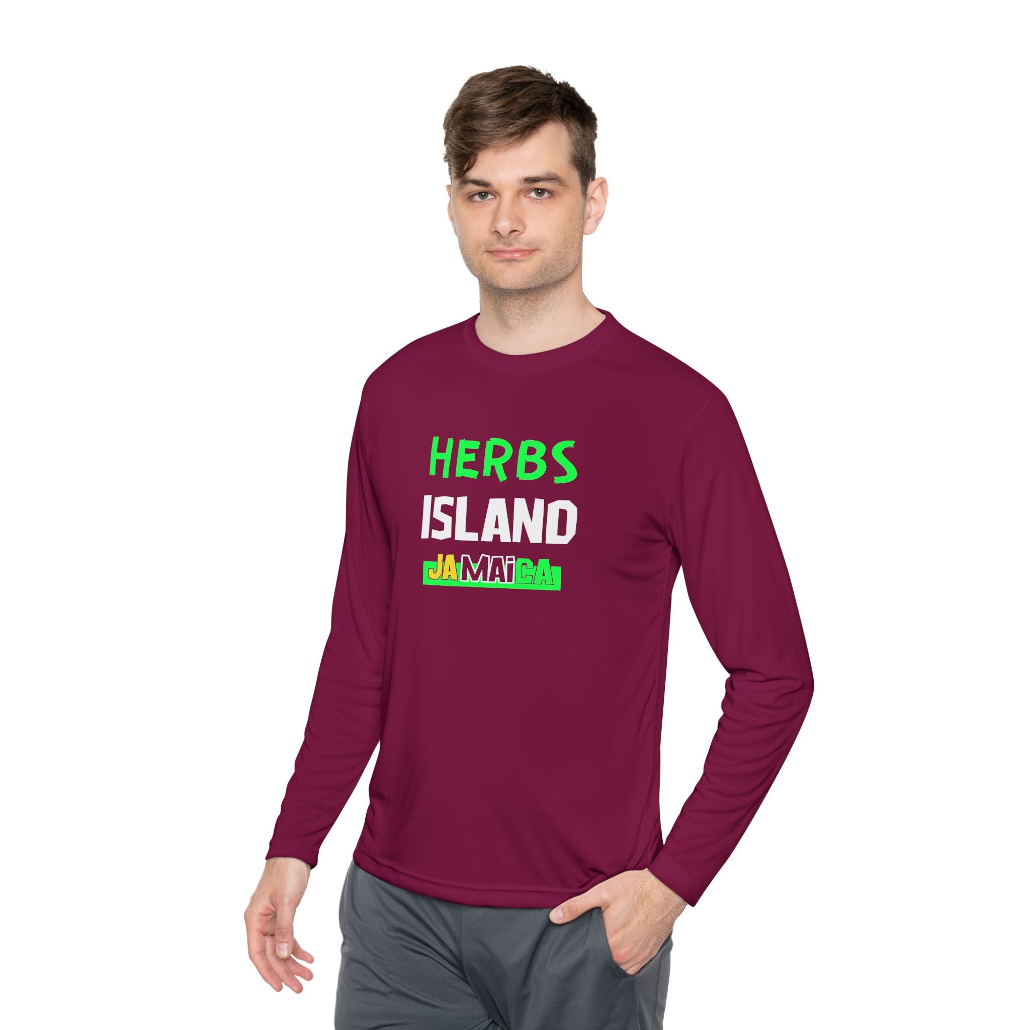 Herbs Island Jamaica Long Sleeve Tee — Caribbean Herb Vibes