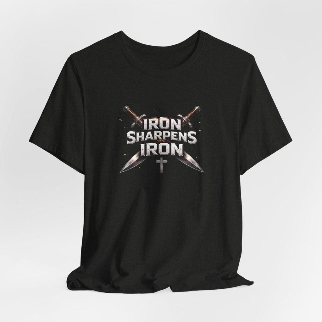 Iron Sharpens Iron T-Shirt — Christian Faith Cross & Swords Tee