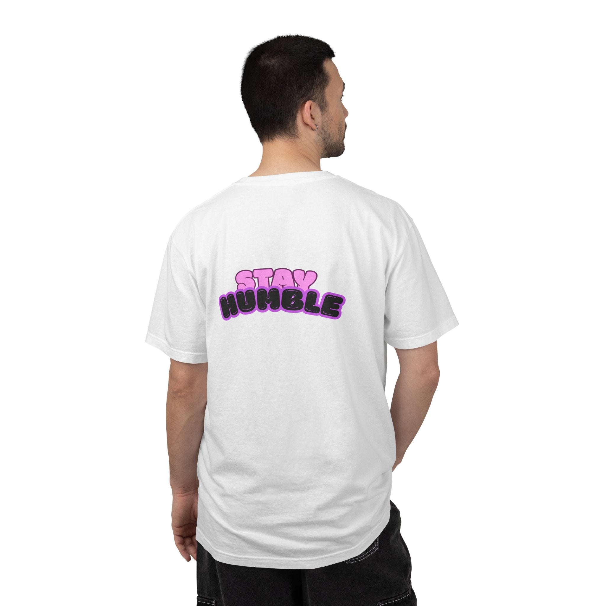 Stay Humble Graphic T-Shirt — Retro Pink & Black Text Tee