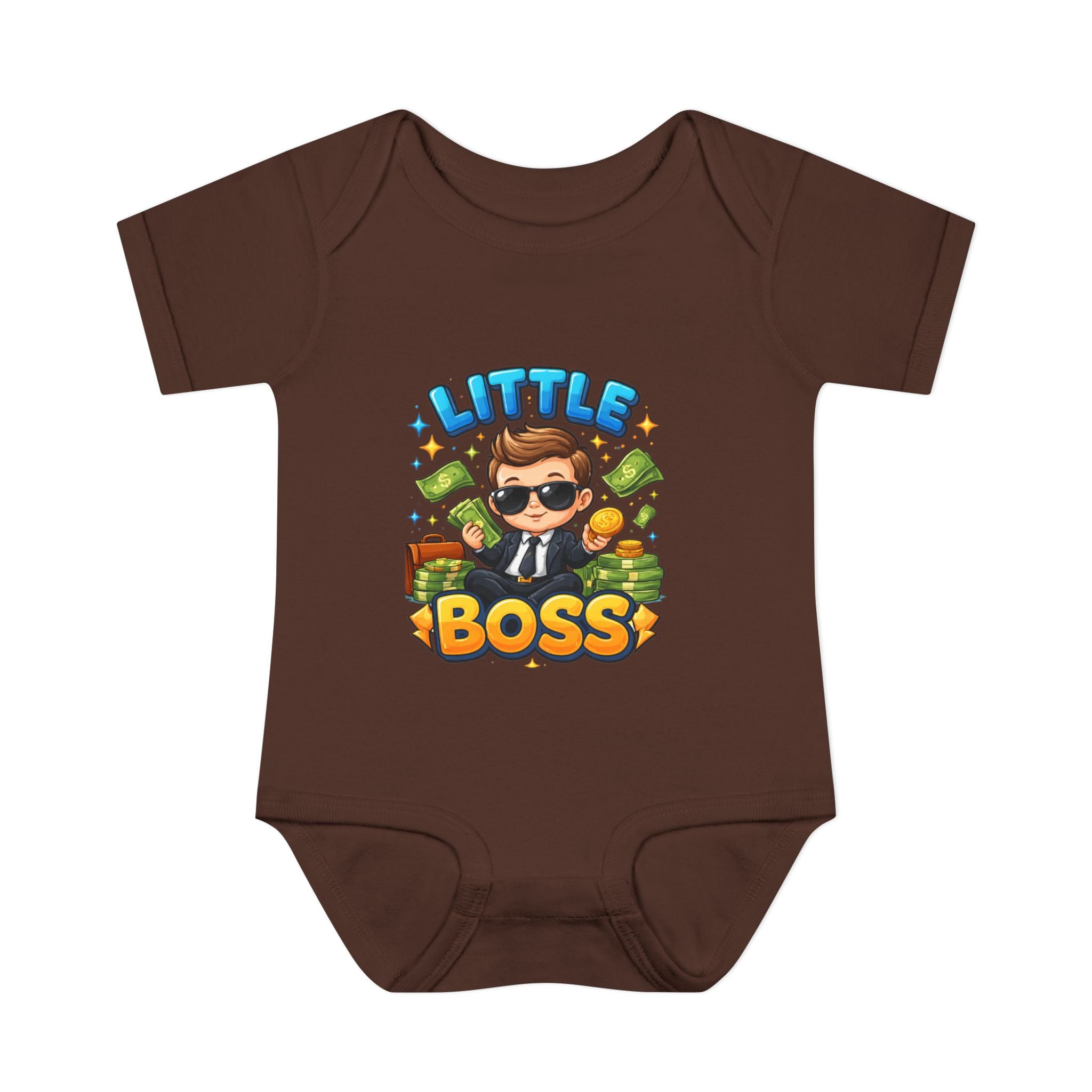 Little Boss Infant Bodysuit – Cute Baby Onesie with 'Little Boss' Cartoon Design