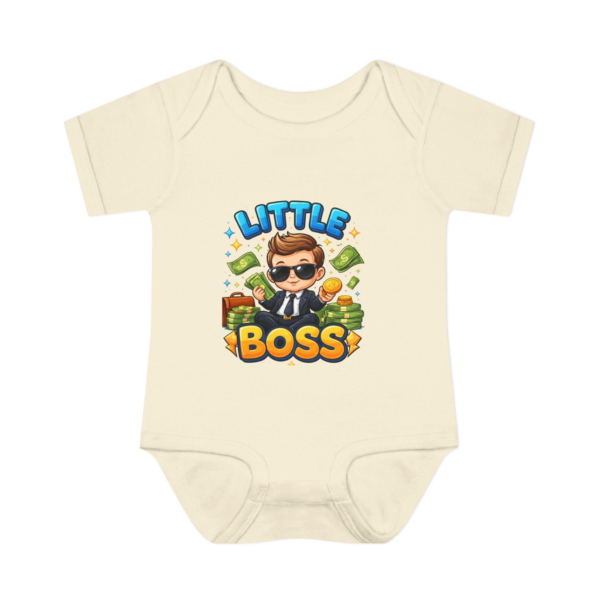 Little Boss Infant Bodysuit – Cute Baby Onesie with 'Little Boss' Cartoon Design