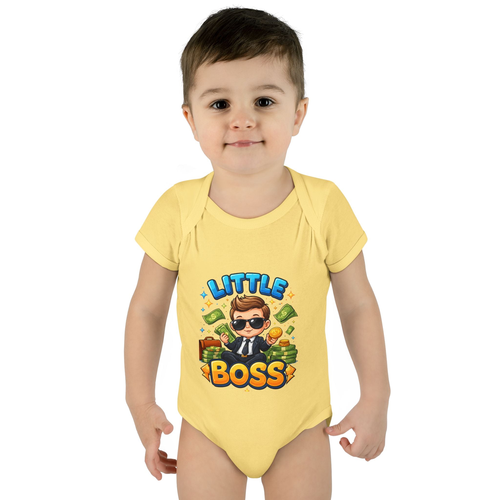 Little Boss Infant Bodysuit – Cute Baby Onesie with 'Little Boss' Cartoon Design