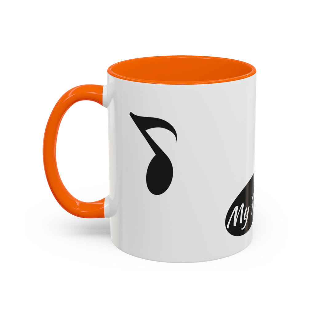 Music Note Accent Mug — "My Rhythmé" Pink Interior Coffee Mug