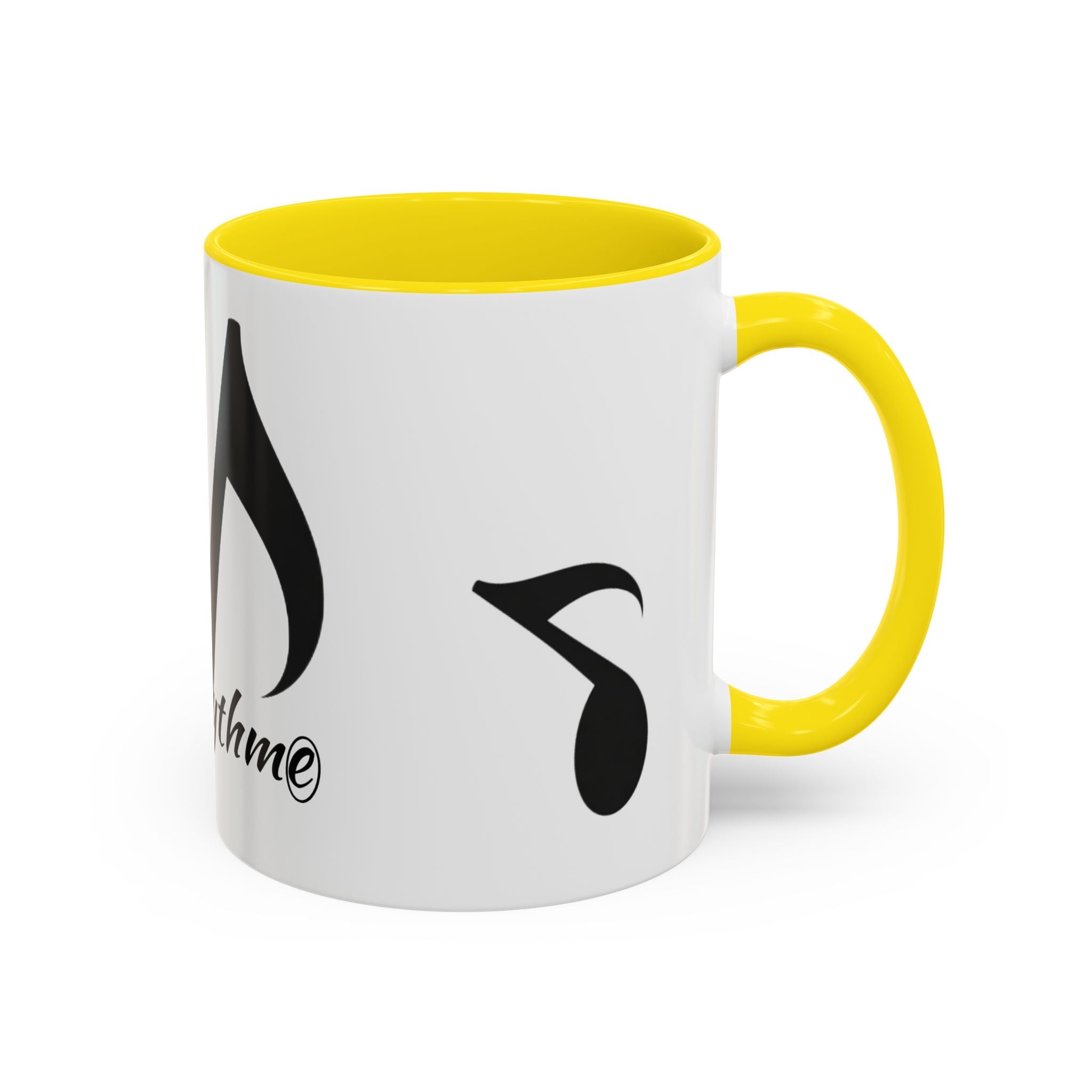 Music Note Accent Mug — "My Rhythmé" Pink Interior Coffee Mug