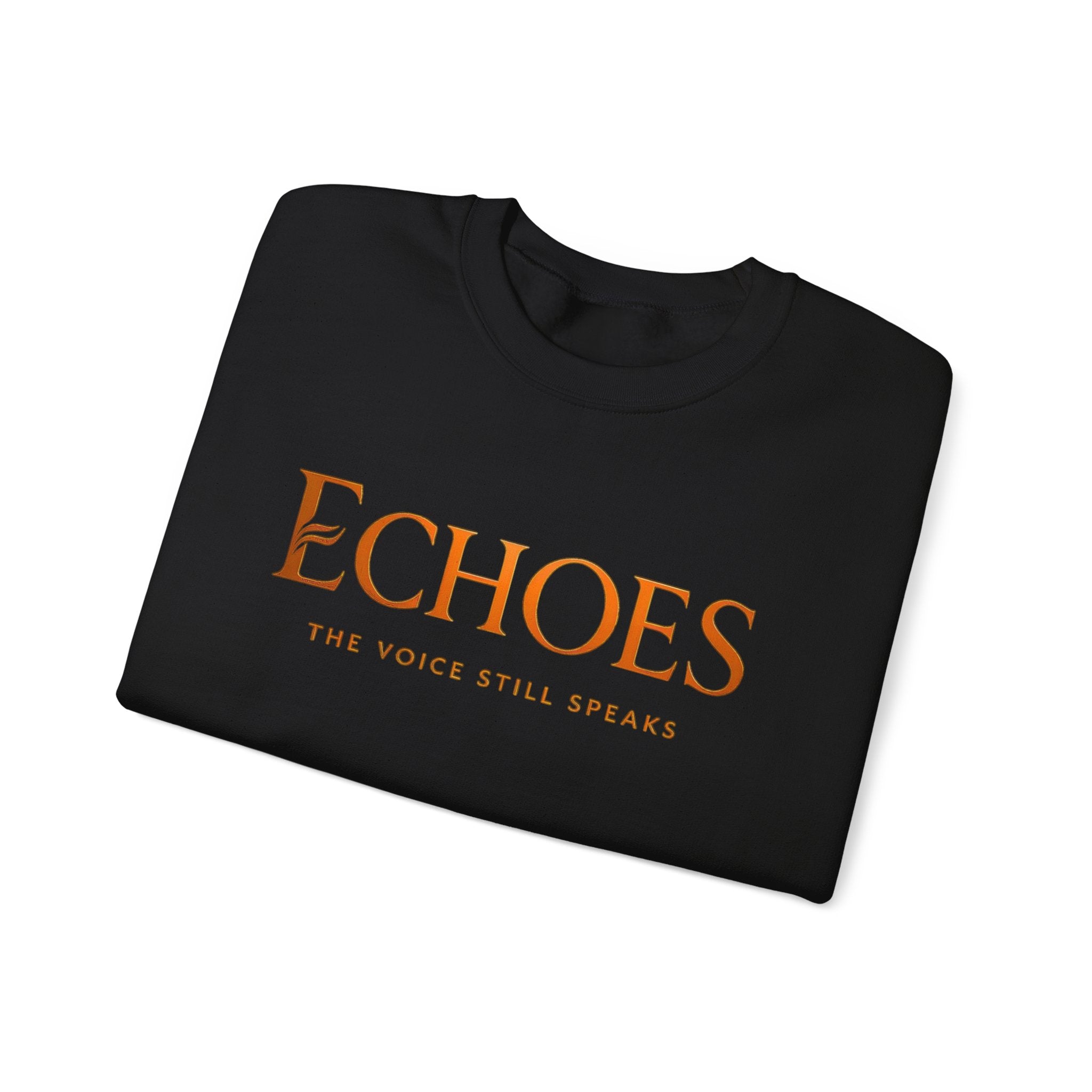 Echoes Crewneck Sweatshirt — "Echoes: The Voice Still Speaks" Minimal Graphic