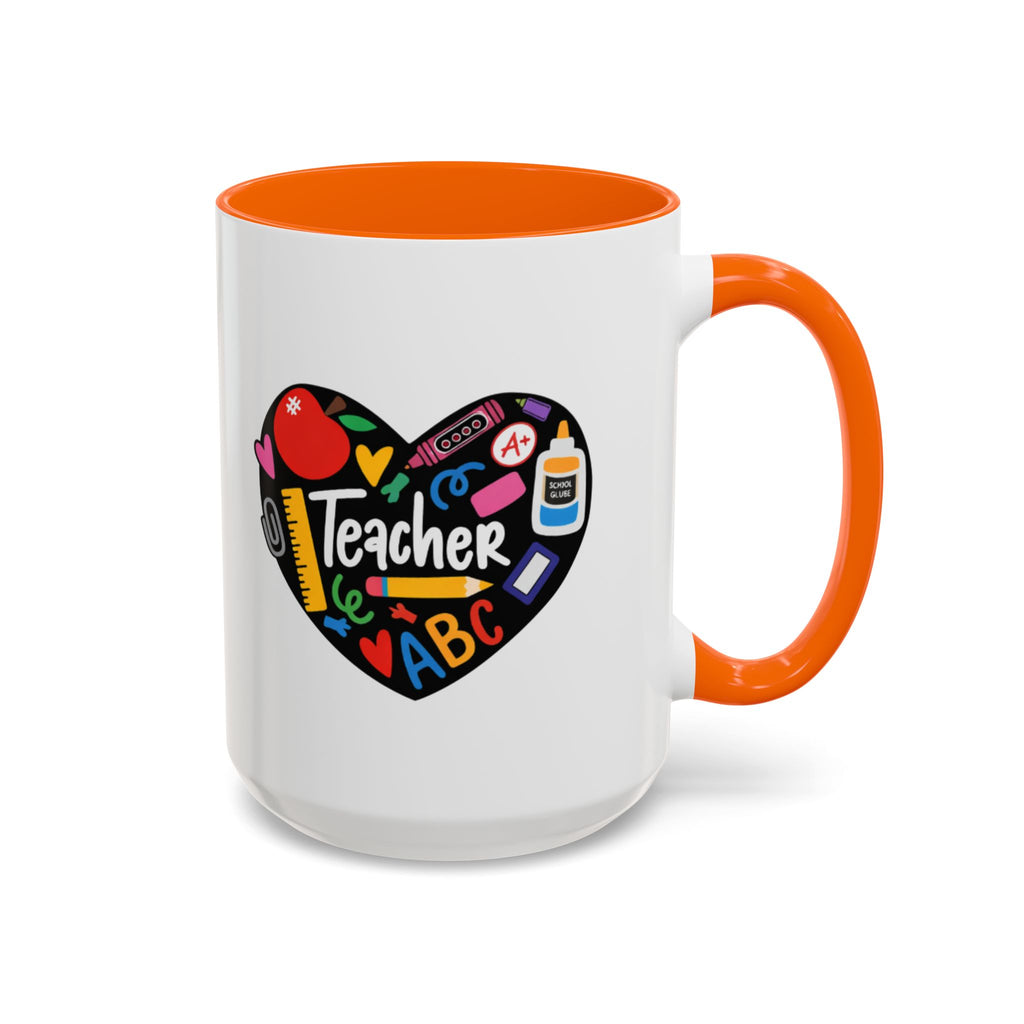 Teacher Heart Accent Coffee Mug — Teacher Appreciation Gift (11/15oz)