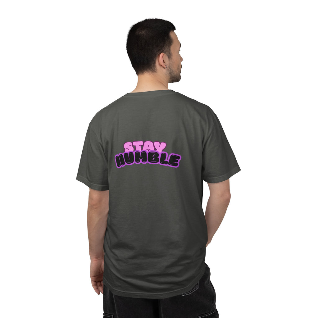 Stay Humble Graphic T-Shirt — Retro Pink & Black Text Tee