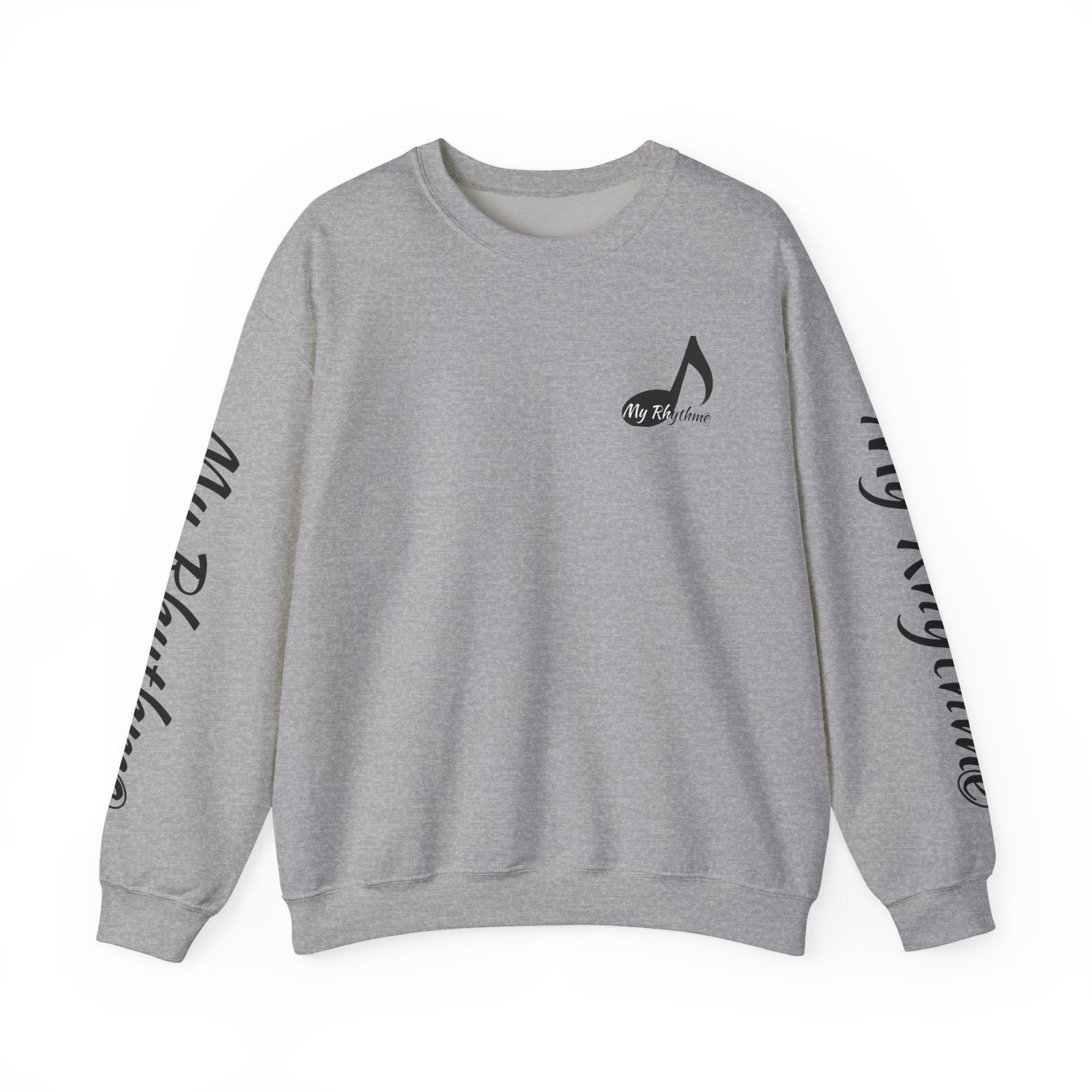 Music Note Crewneck Sweatshirt — "My Rhythme" Graphic for Musicians & Music Lovers