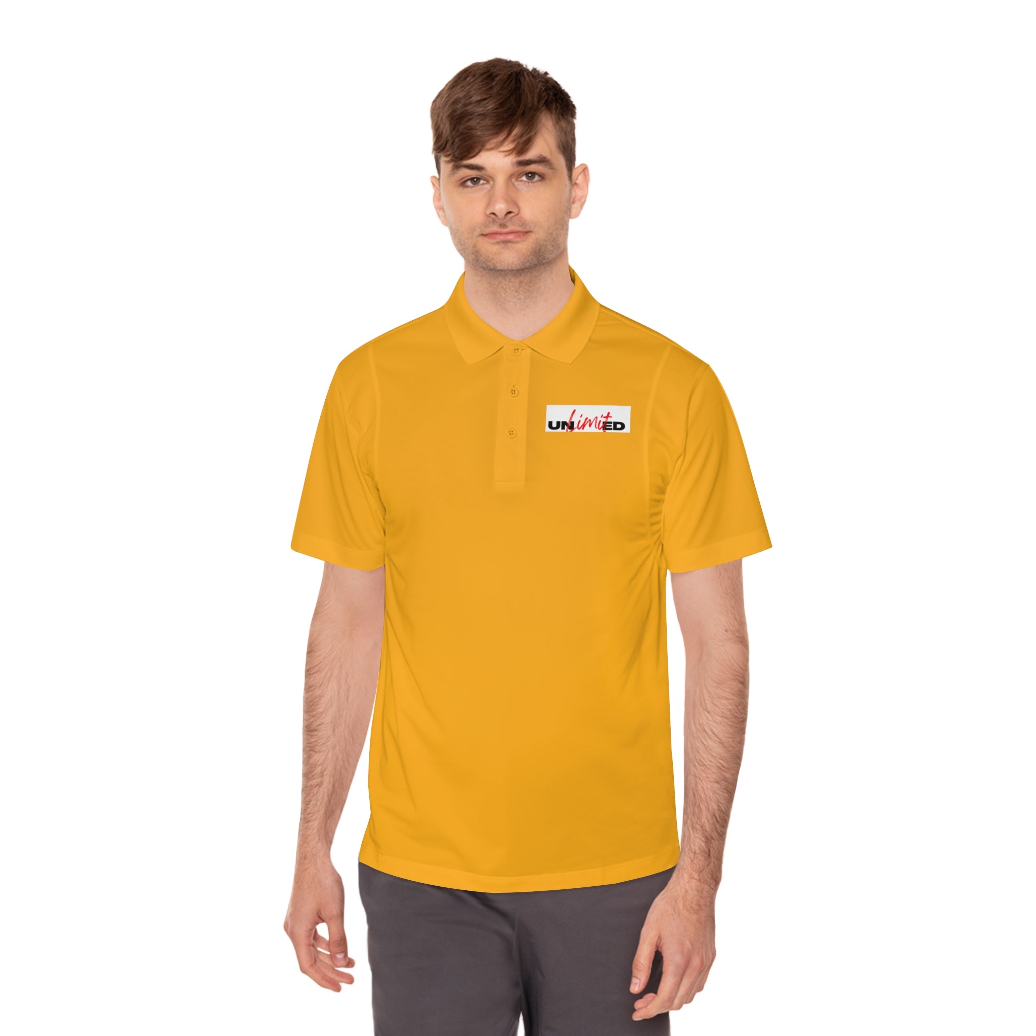 Unlimited Sport Polo — Men’s Performance Polo with 'Unlimited' Motivational Logo