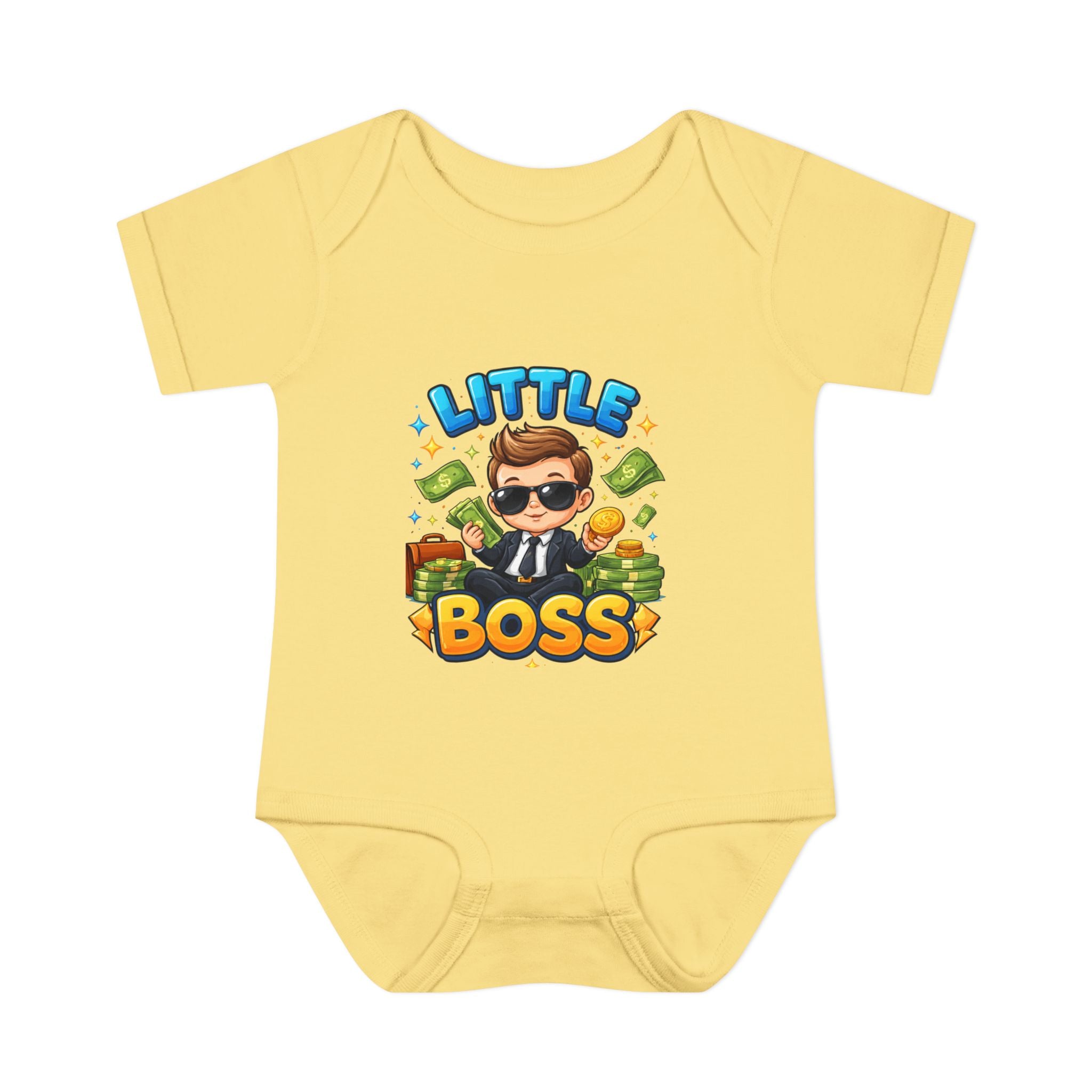 Little Boss Infant Bodysuit – Cute Baby Onesie with 'Little Boss' Cartoon Design