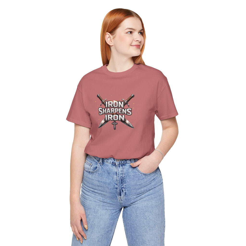 Iron Sharpens Iron T-Shirt — Christian Faith Cross & Swords Tee