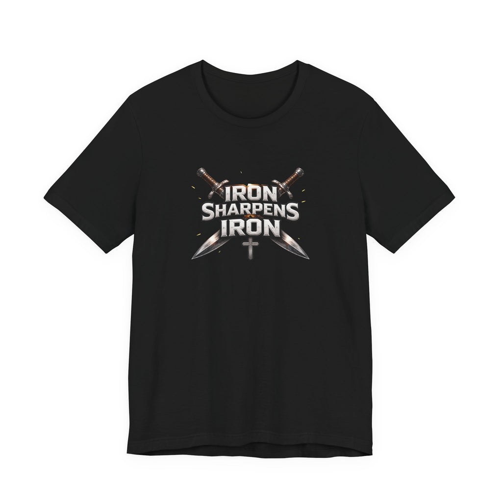 Iron Sharpens Iron T-Shirt — Christian Faith Cross & Swords Tee