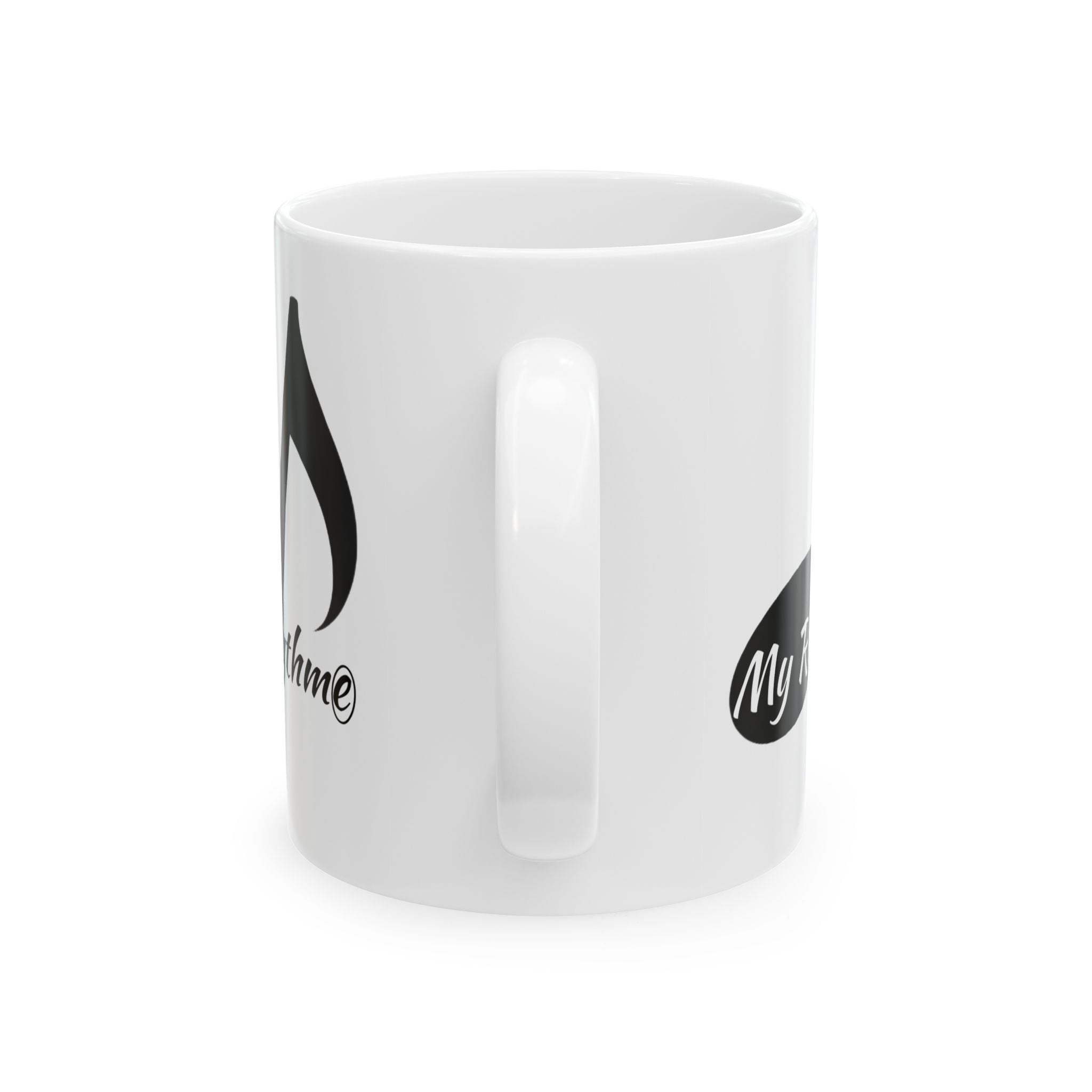Coffee Mug — 'My Rhythme' Black Flame Teardrop Design (11oz, 15oz)