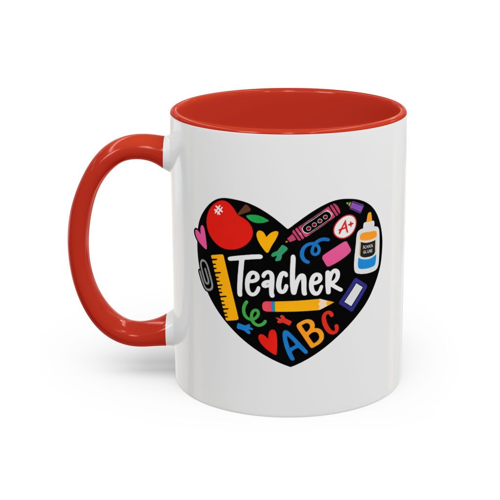 Teacher Heart Accent Coffee Mug — Teacher Appreciation Gift (11/15oz)