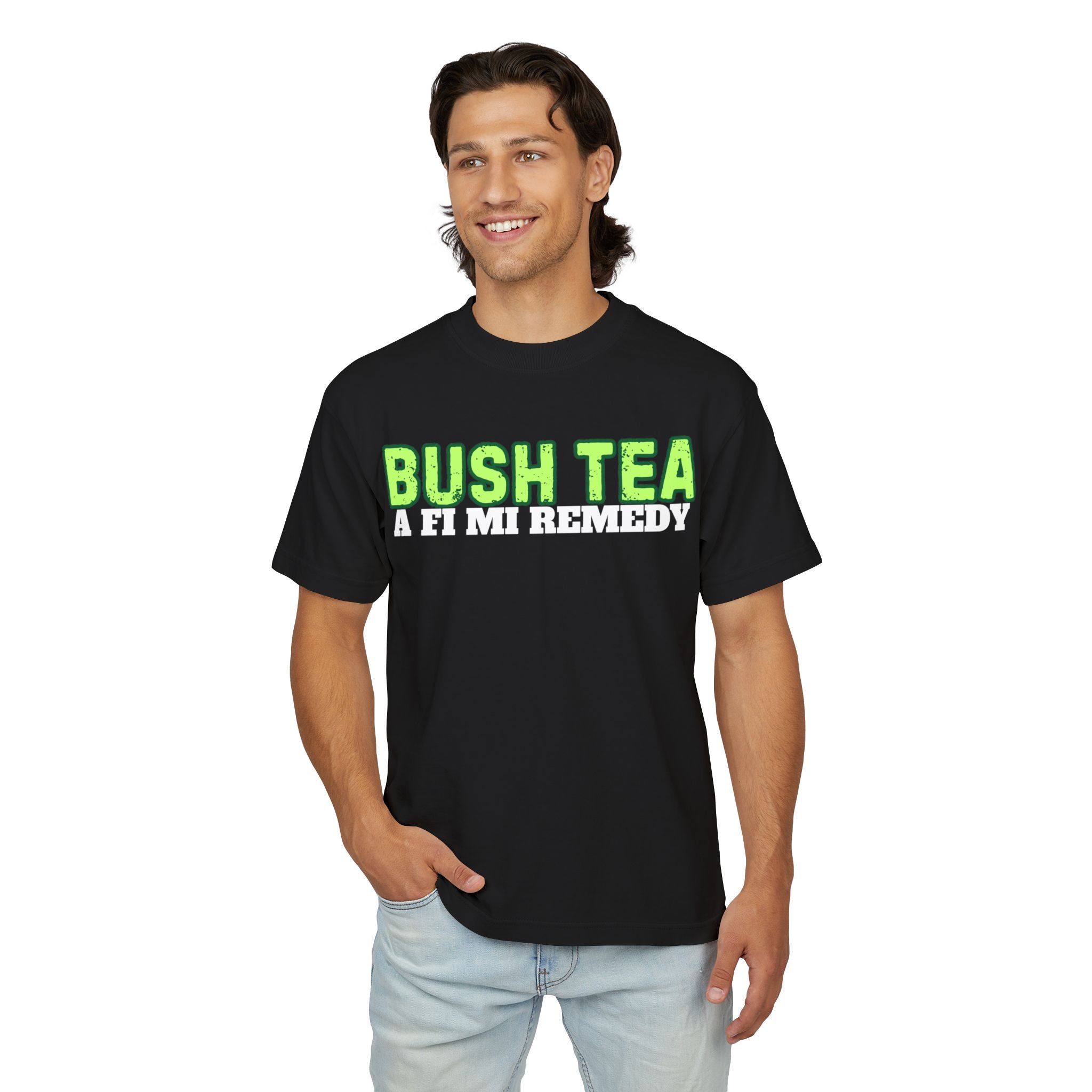 Bush Tea Tee — 'Bush Tea A Fi Mi Remedy' Graphic T-Shirt