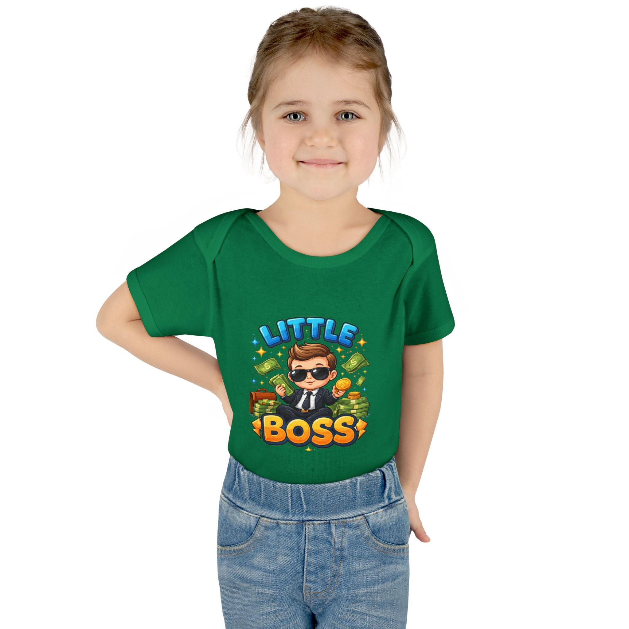 Little Boss Infant Bodysuit – Cute Baby Onesie with 'Little Boss' Cartoon Design