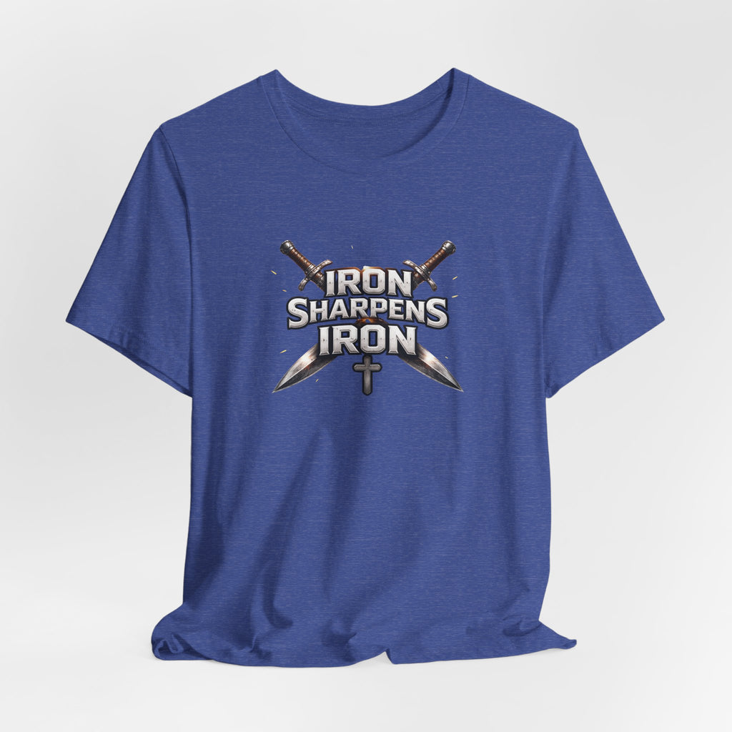 Iron Sharpens Iron T-Shirt — Christian Faith Cross & Swords Tee