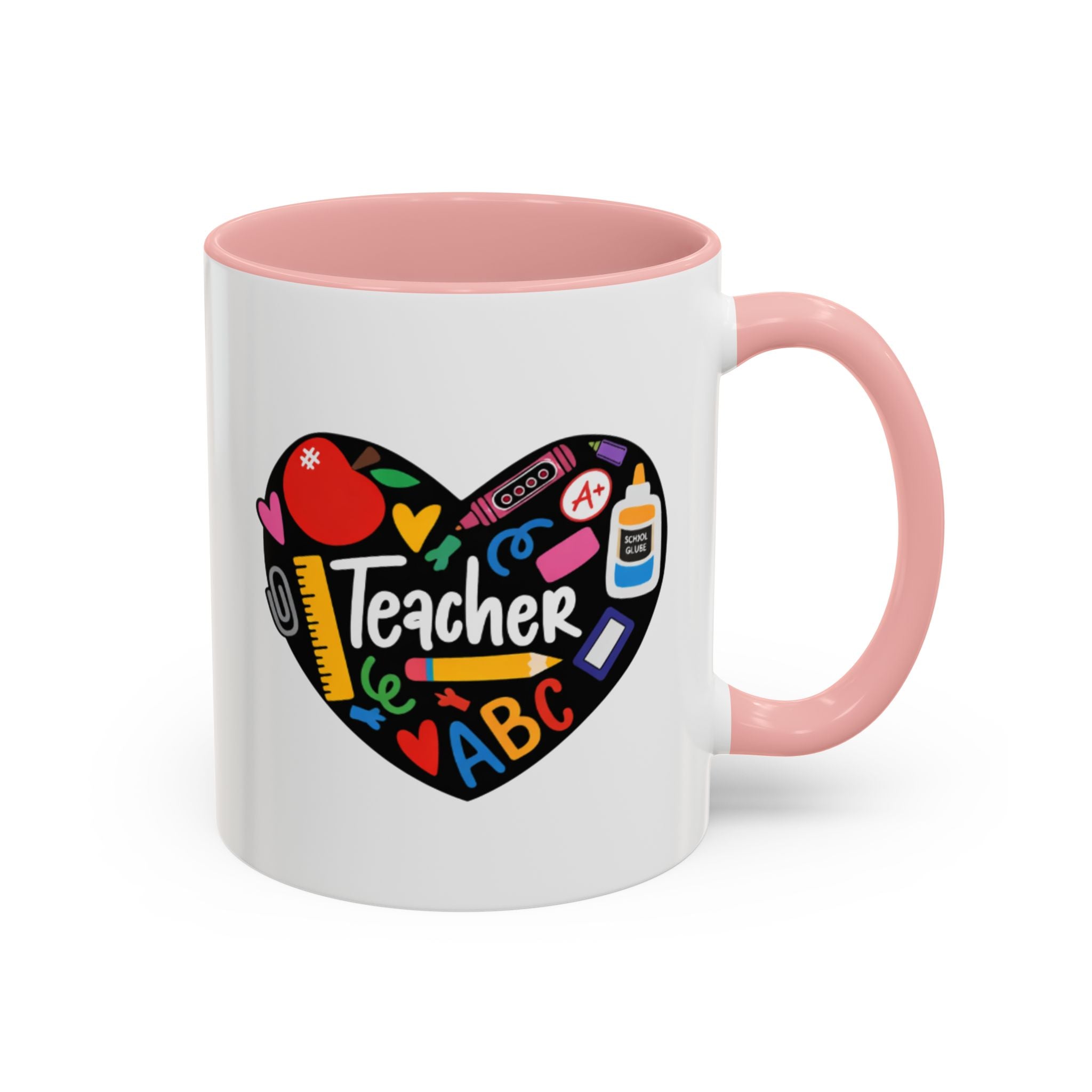Teacher Heart Accent Coffee Mug — Teacher Appreciation Gift (11/15oz)
