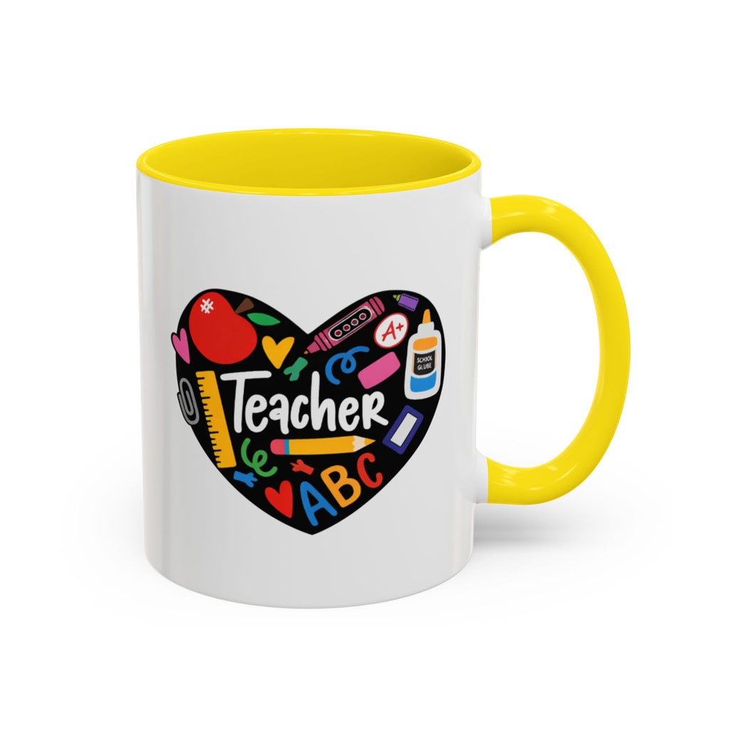 Teacher Heart Accent Coffee Mug — Teacher Appreciation Gift (11/15oz)