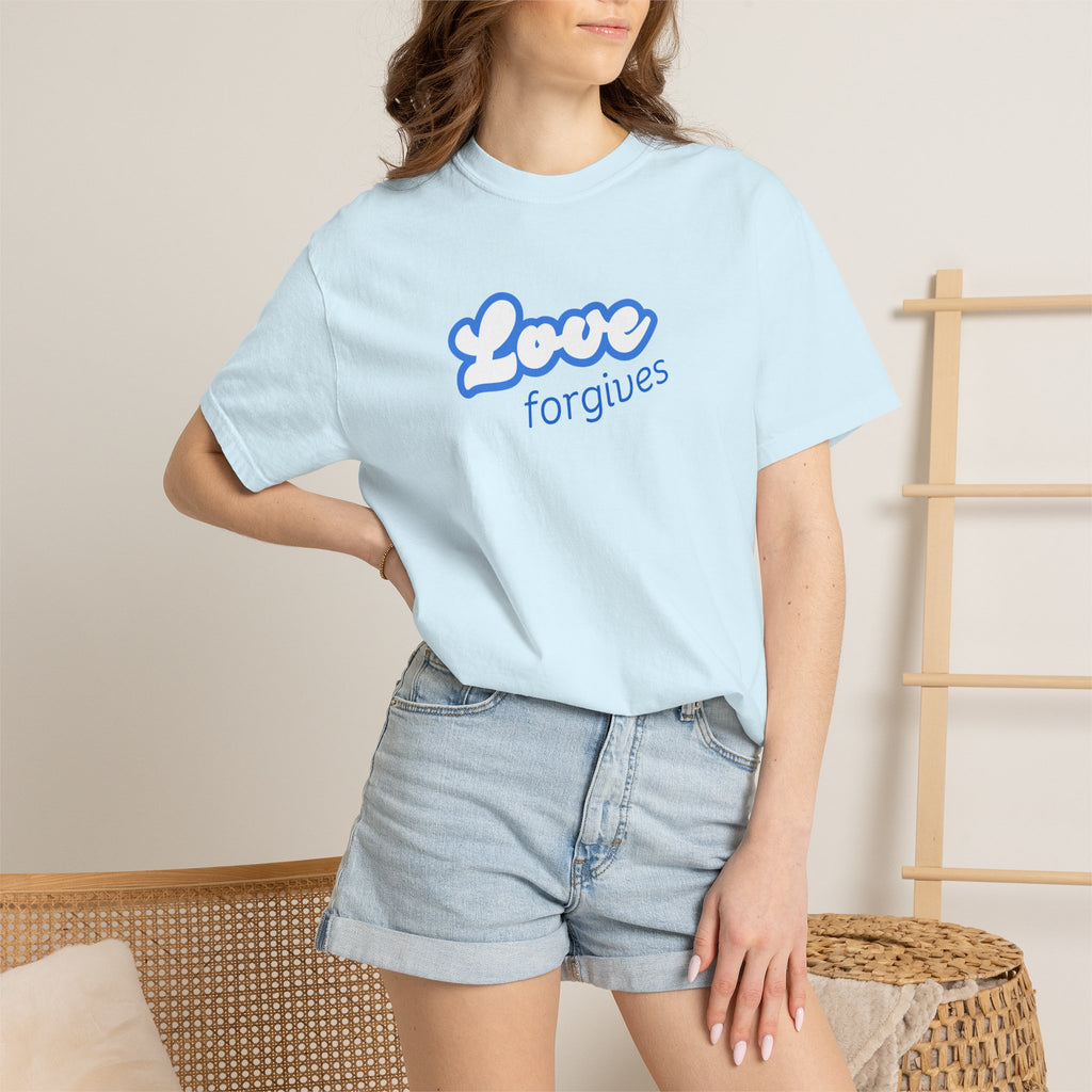 Love Forgives T-Shirt — Retro Script Graphic Tee