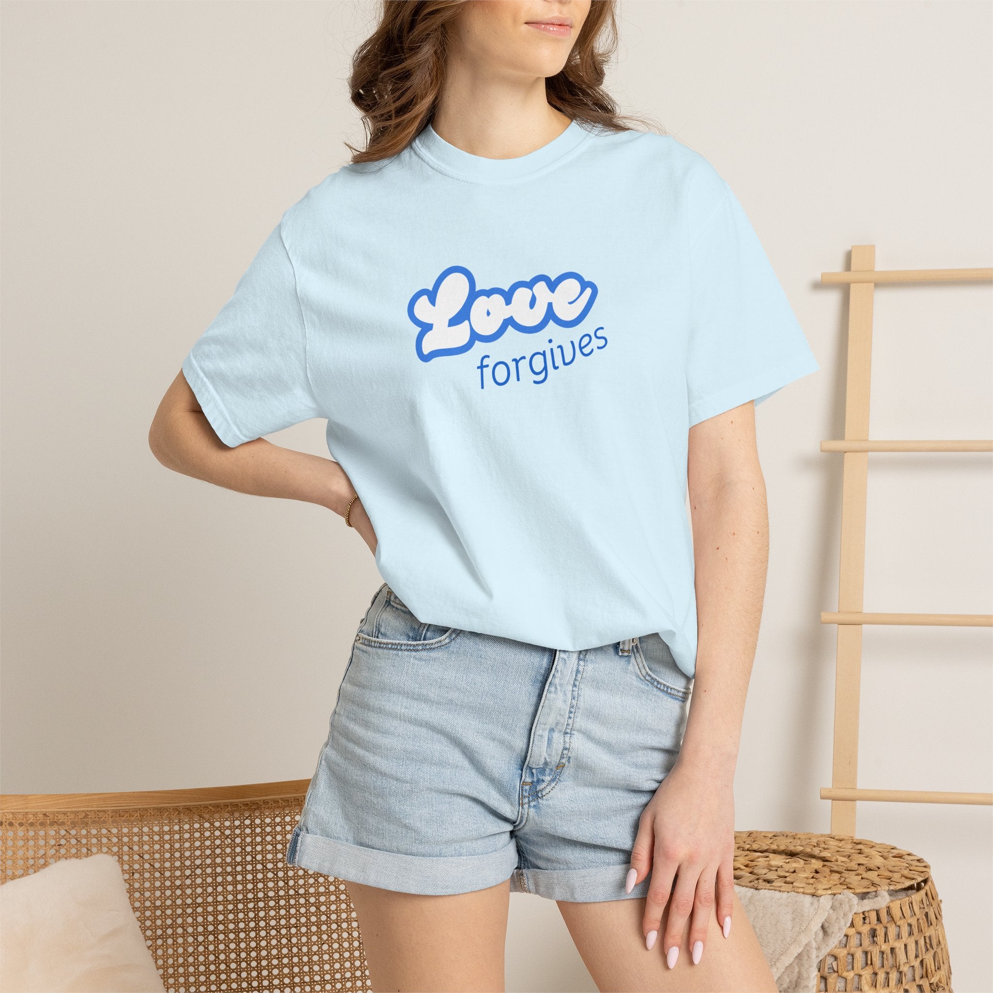 Love Forgives T-Shirt — Retro Script Graphic Tee