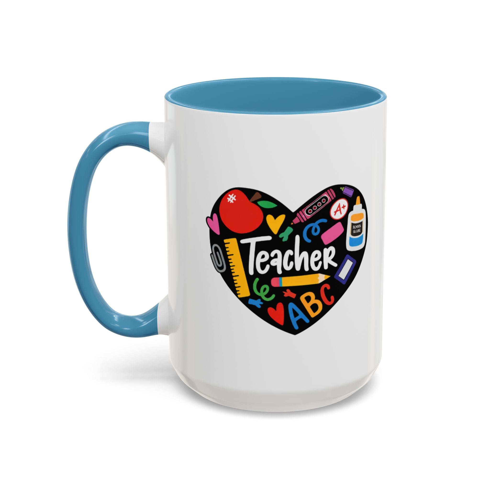Teacher Heart Accent Coffee Mug — Teacher Appreciation Gift (11/15oz)
