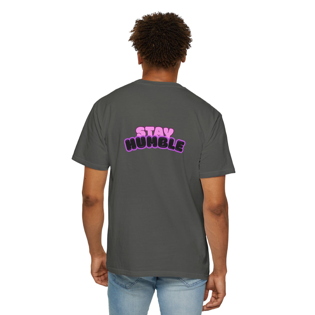 Stay Humble Graphic T-Shirt — Retro Pink & Black Text Tee