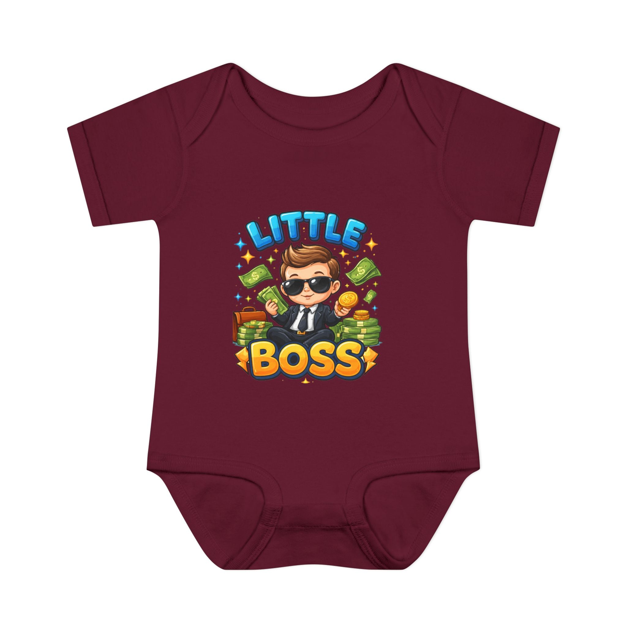 Little Boss Infant Bodysuit – Cute Baby Onesie with 'Little Boss' Cartoon Design