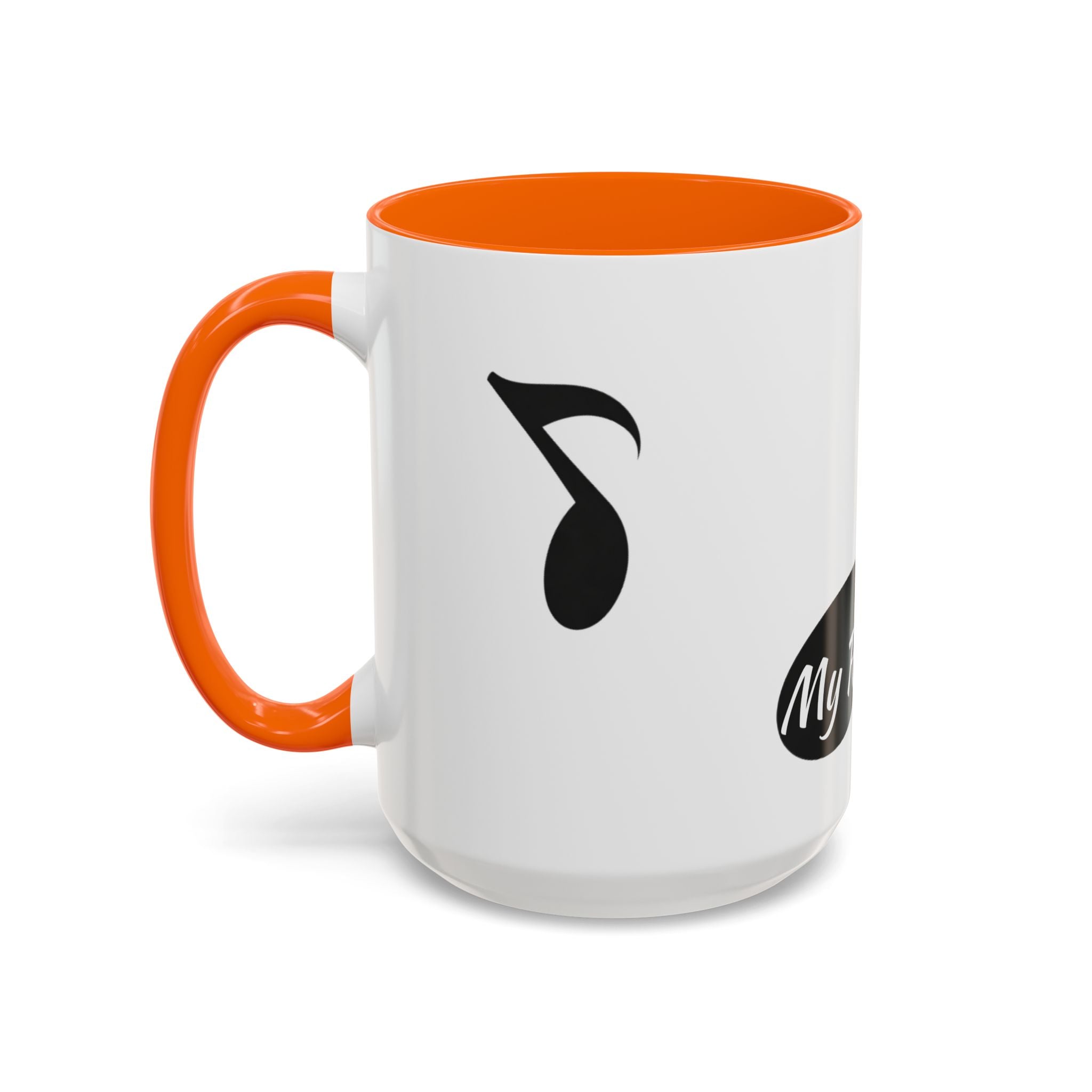 Music Note Accent Mug — "My Rhythmé" Pink Interior Coffee Mug