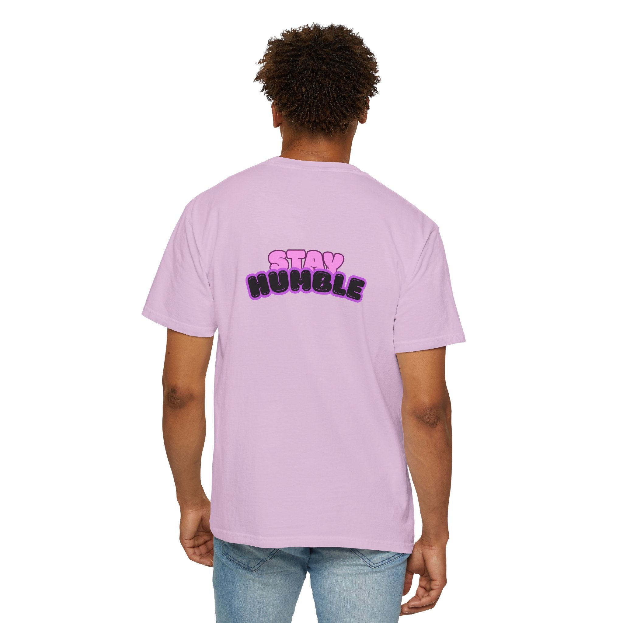 Stay Humble Graphic T-Shirt — Retro Pink & Black Text Tee
