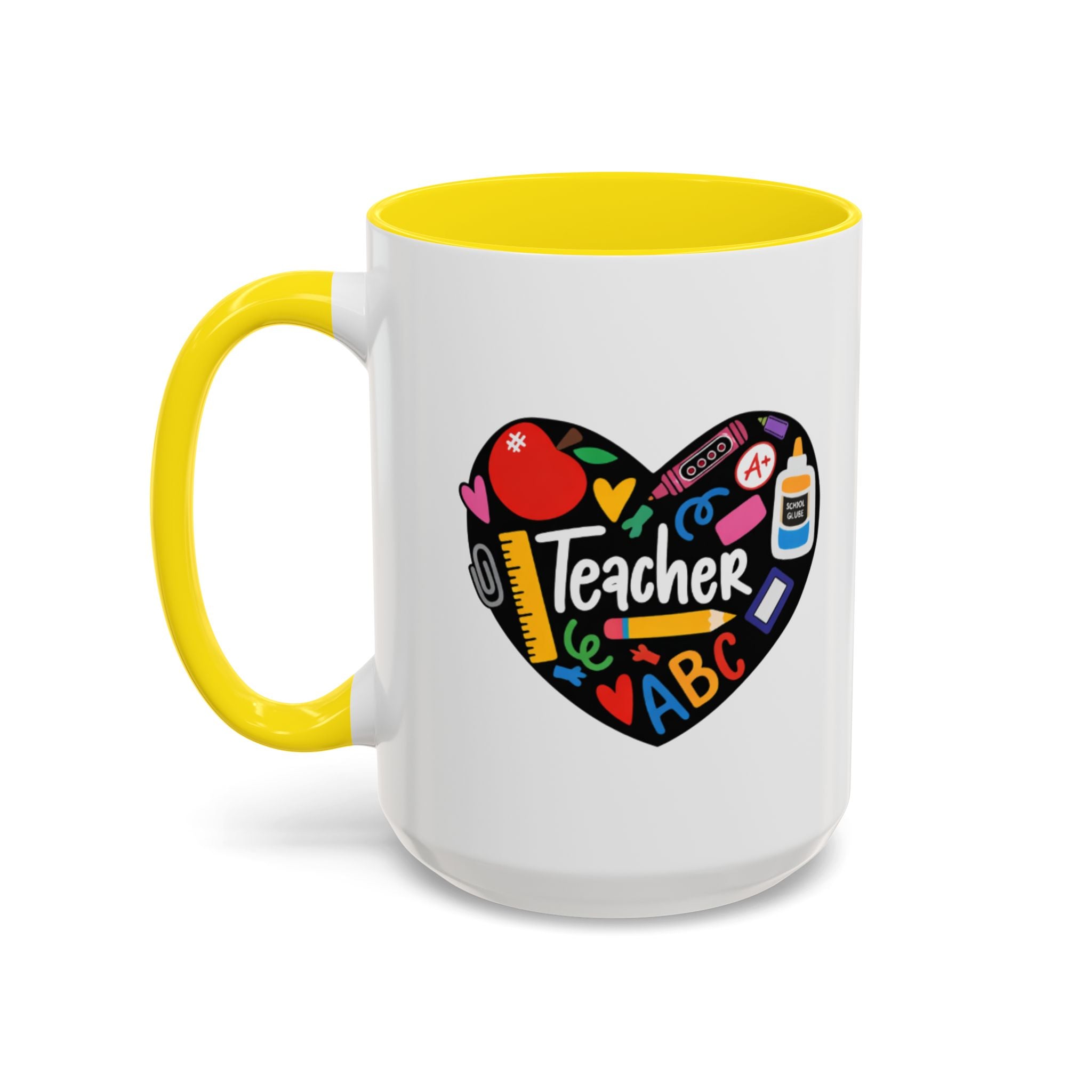 Teacher Heart Accent Coffee Mug — Teacher Appreciation Gift (11/15oz)