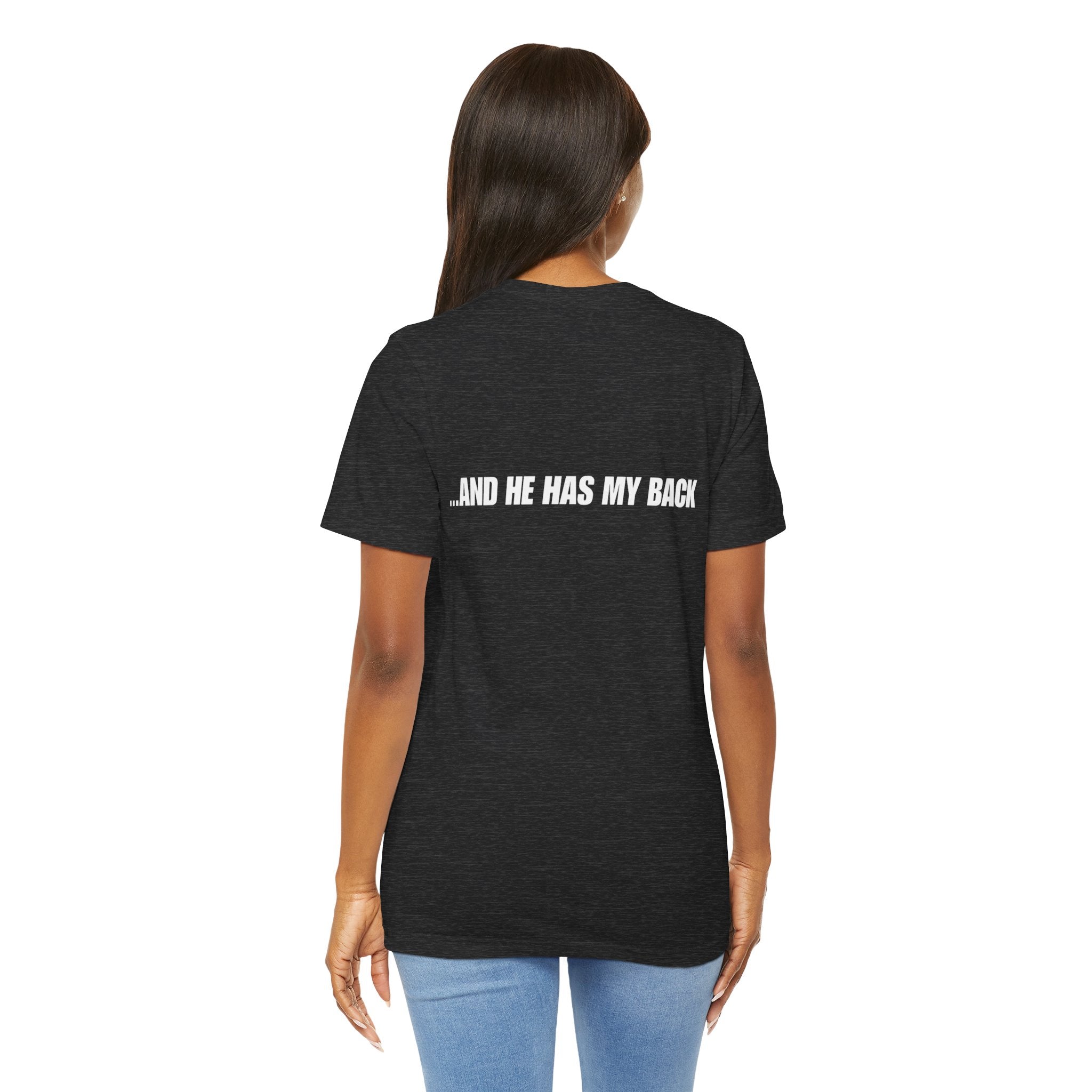 I'm Covered Tee — 'I'm Covered' Front & '...And He Has My Back' Back Christian Faith Shirt