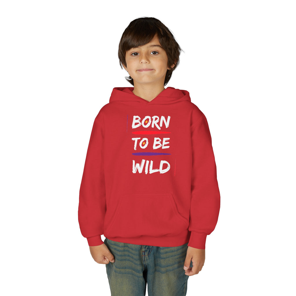 Minimalist Sunrise Stripe Youth Hoodie — Colorful Abstract Graphic Kids Sweatshirt