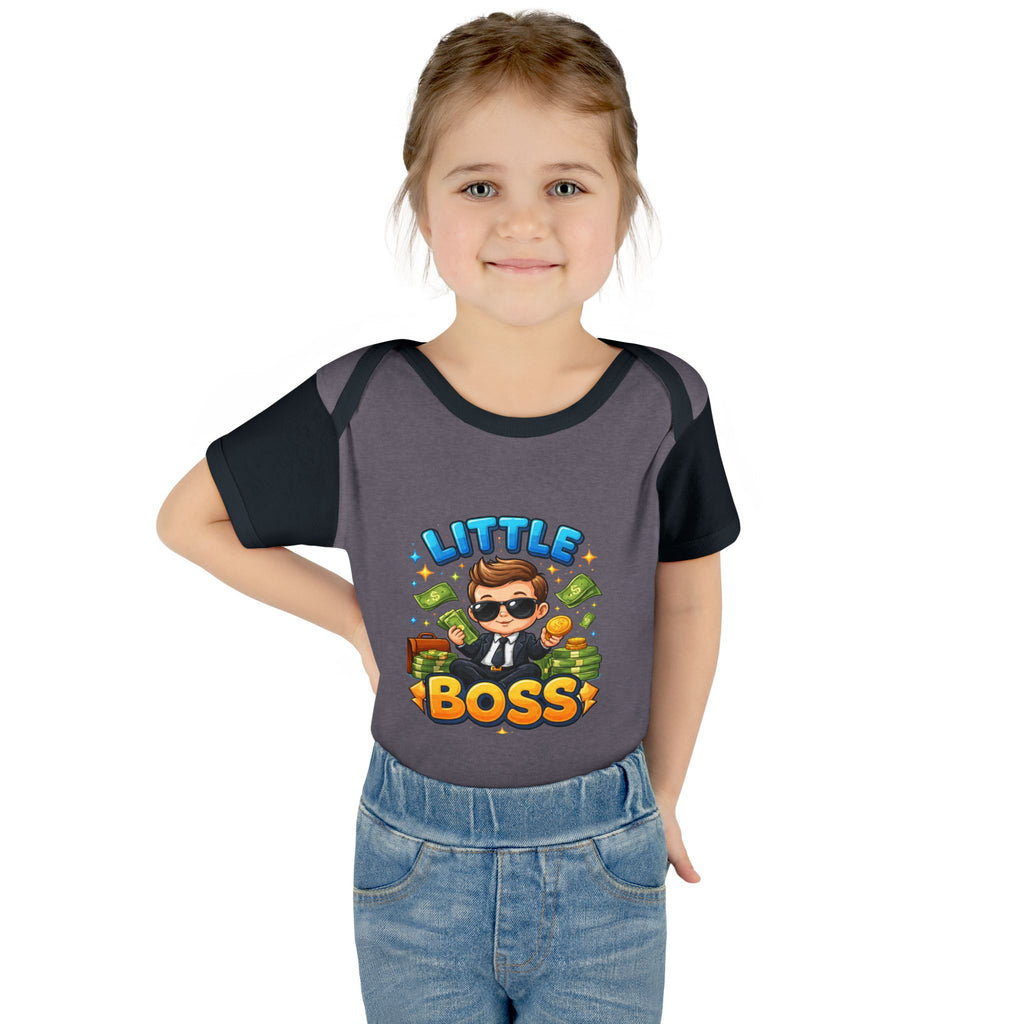 Little Boss Infant Bodysuit – Cute Baby Onesie with 'Little Boss' Cartoon Design