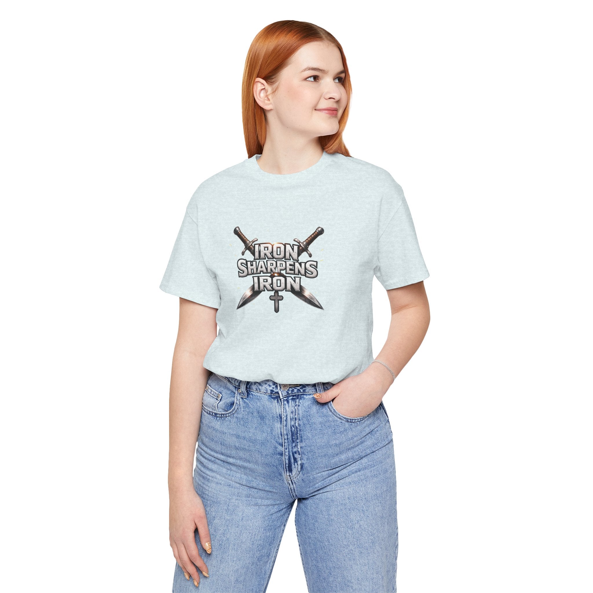Iron Sharpens Iron T-Shirt — Christian Faith Cross & Swords Tee