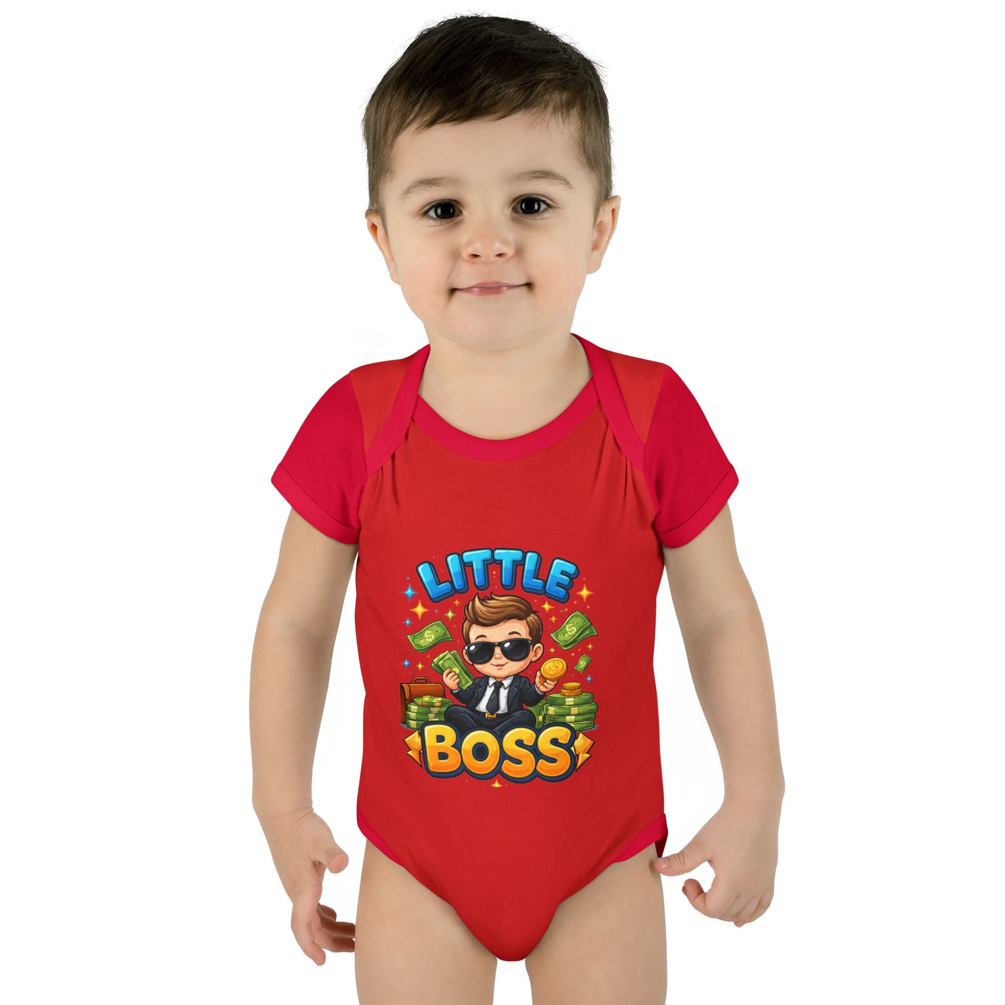 Little Boss Infant Bodysuit – Cute Baby Onesie with 'Little Boss' Cartoon Design
